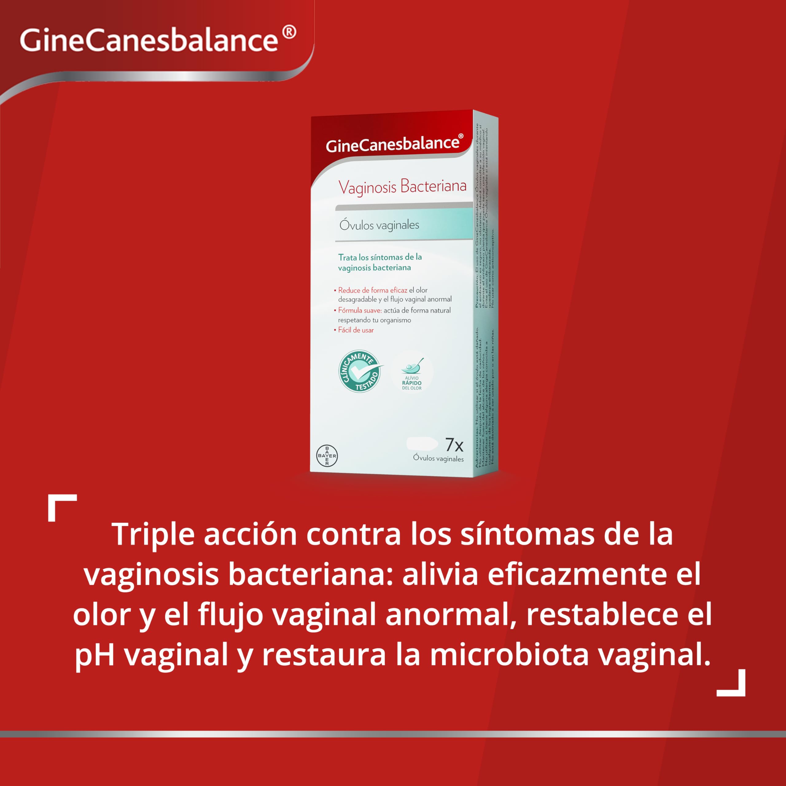 GineCanesbalance óvulos vaginales - Tratamiento de la vaginosis bacteriana, mal olor, flujo anormal, pH vaginal - 1 semana de cuidado íntimo diario — view 3