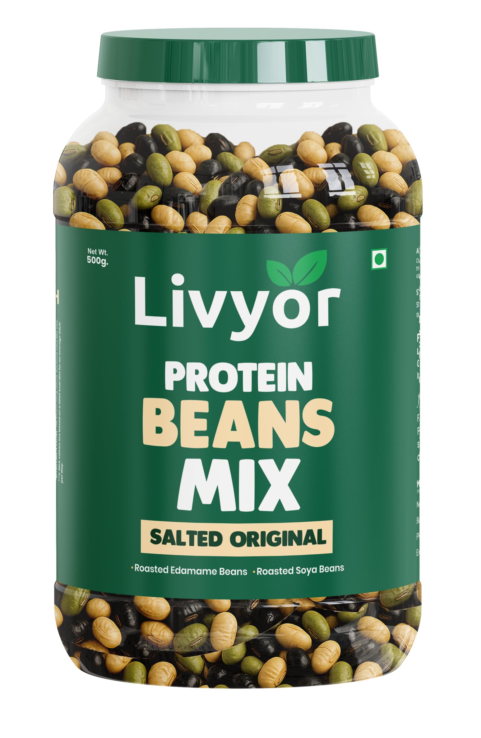 Livyor Roasted Protein Beans Mix - 500g | SoyaBeans | Edamame beans | Black Beans | Roasted Not fried | Healthy and Tasty snack | No Added Sugar | No preservatives | Pack of 1-picture-28