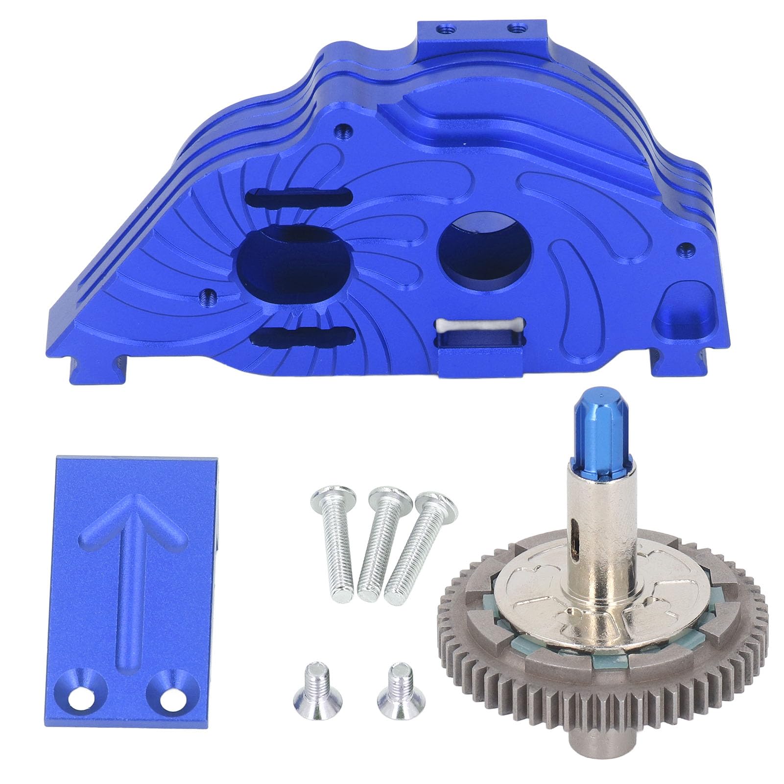 Zestaw Obudowy Skrzyni Biegów ze Stopu Aluminium 57T Big Rock RC Części Zamienne do Samochodu RC 1/10 (ciemny niebieski)