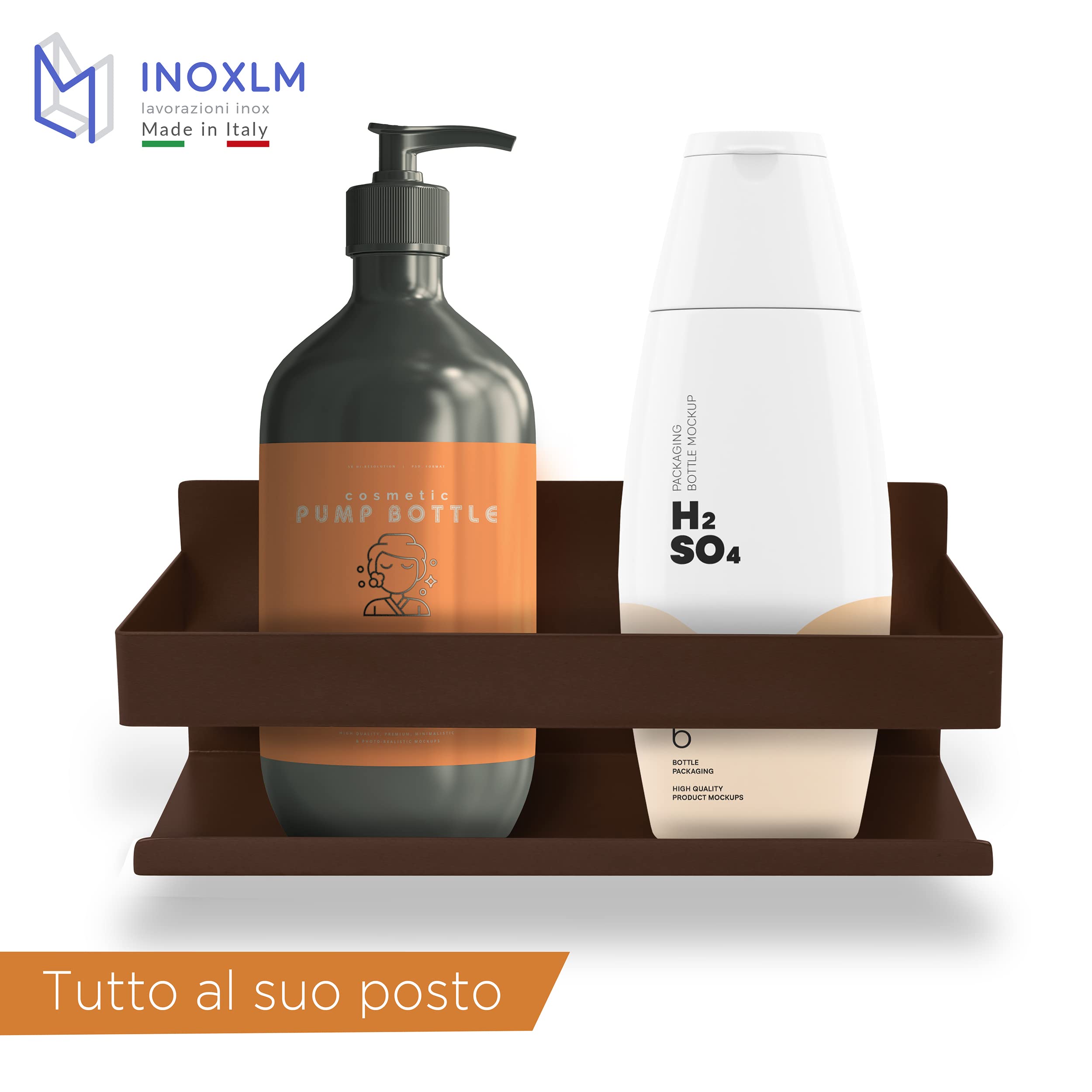 Mensola Doccia Autoadesiva INOXLM | Organizzatore Bagno Angolare Senza Foratura - Colore Nero - Foto 14