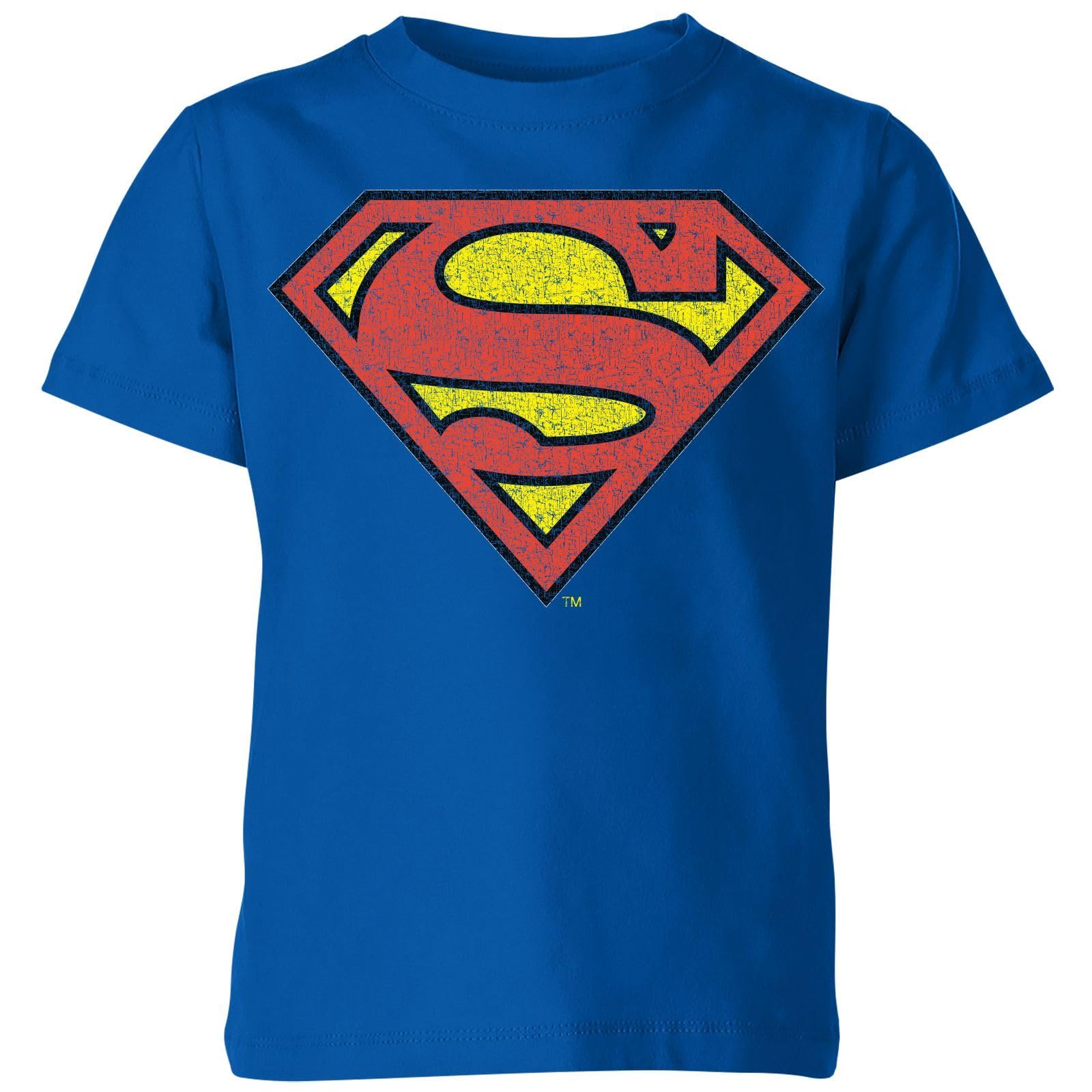 Zavvi Unisex Blue Superman Crackle Logo Kids T-Shirt - | Size: Yxl