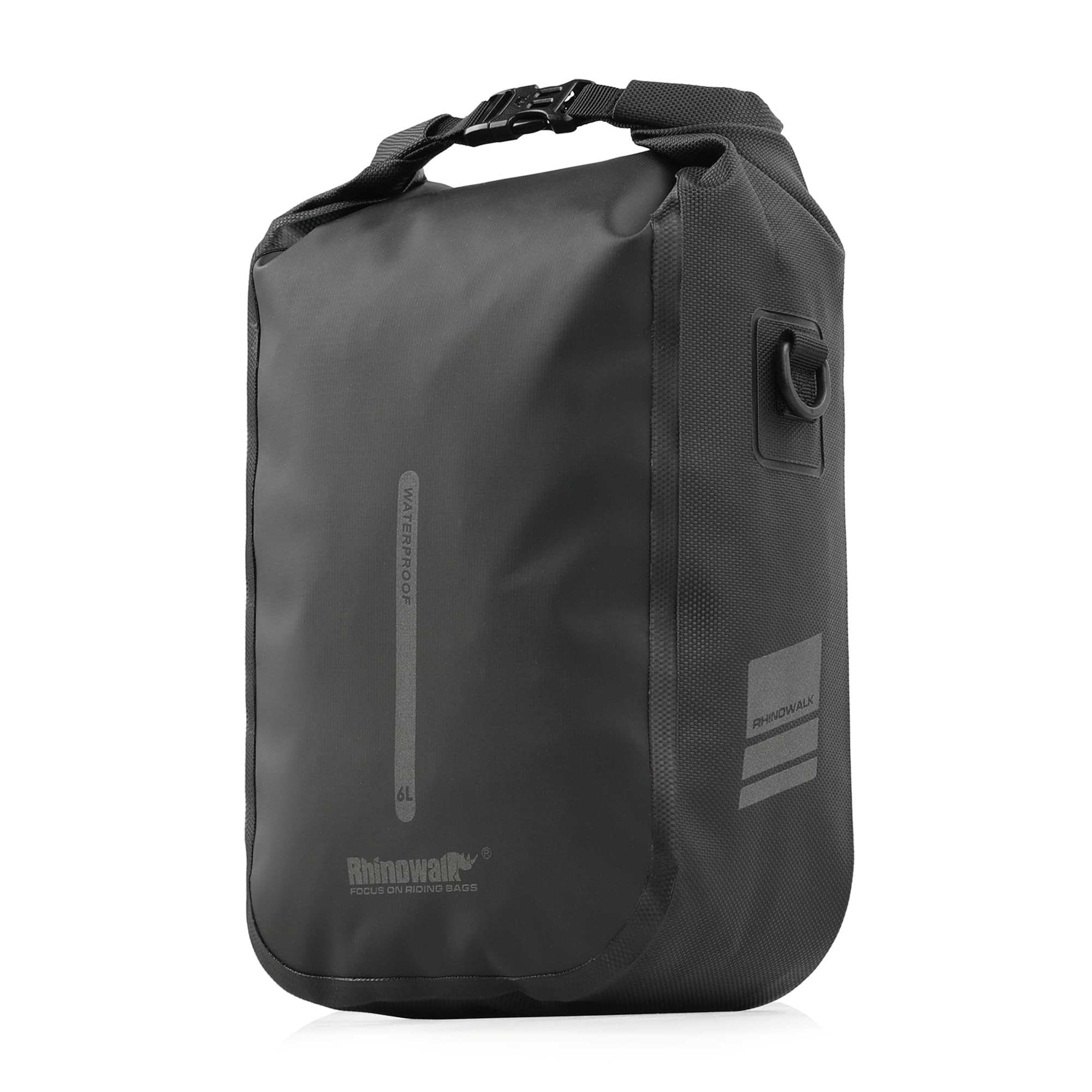 BAIGIO wasserdichte Gabeltasche Fahrrad, Fahrradtasche für Gepäckträger und E-Scooter, Gepäckträgertasche vorne Seitentasche hinten Umhängetasche Professionell Fahrradzubehör, 6L Schwarz
