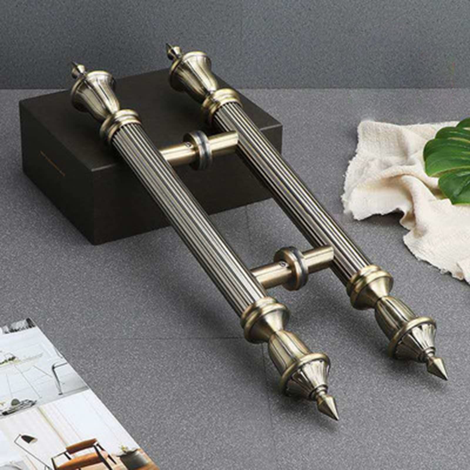 Gthtuhfd Bronze Sliding Barn Door Handle Push-Pull Door Handle, Barn Door Entry Pull For Wood, Steel, Aluminum, Glass Doors, Heavy Duty Stainless Steel Modern Commercial Doors Knob,-150Cm/59In - 110Cm