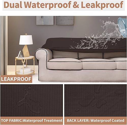 Miniatura 3 de Easy-Going - Funda de silla 100% impermeabilidad doble, diseño jacquard elástico, protector de muebles a prueba de fugas para niños, mascotas,