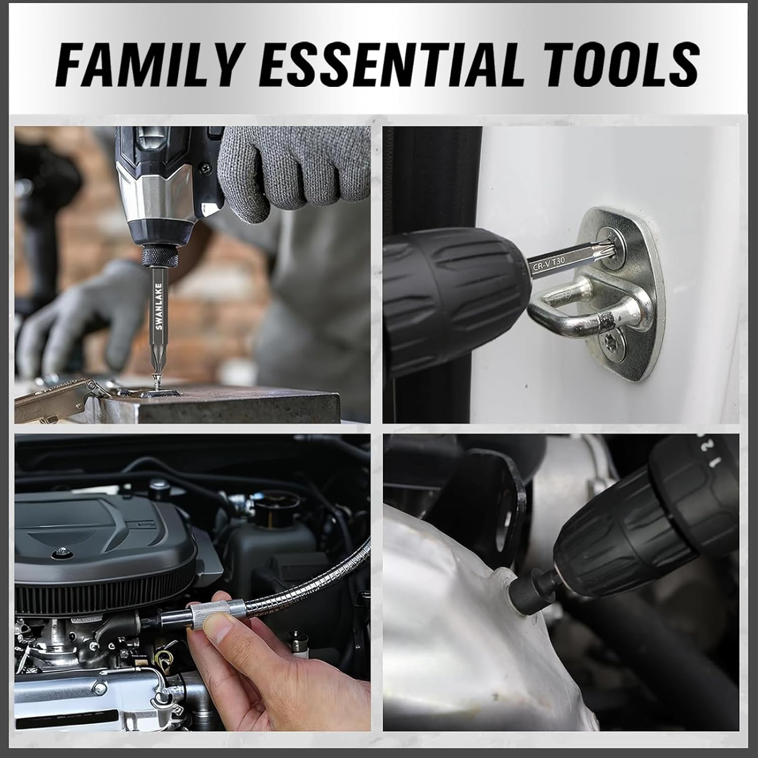 SWANLAKE 232-Piece Ultimate Screwdriver Bit Set, Cr-V Impact Driver Bit Set, Includes Security Bits, Nut Driver, Ratchet Wrench and Bits Holder - Image 8