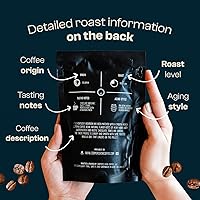 Vista 5 de Set de regalo de café Cooper's Cask Coffee, 3 bolsas con café Sumatra Whiskey, Ethiopian Rye, Rwanda Rum y Whole Coffee Beans, añejados en barril