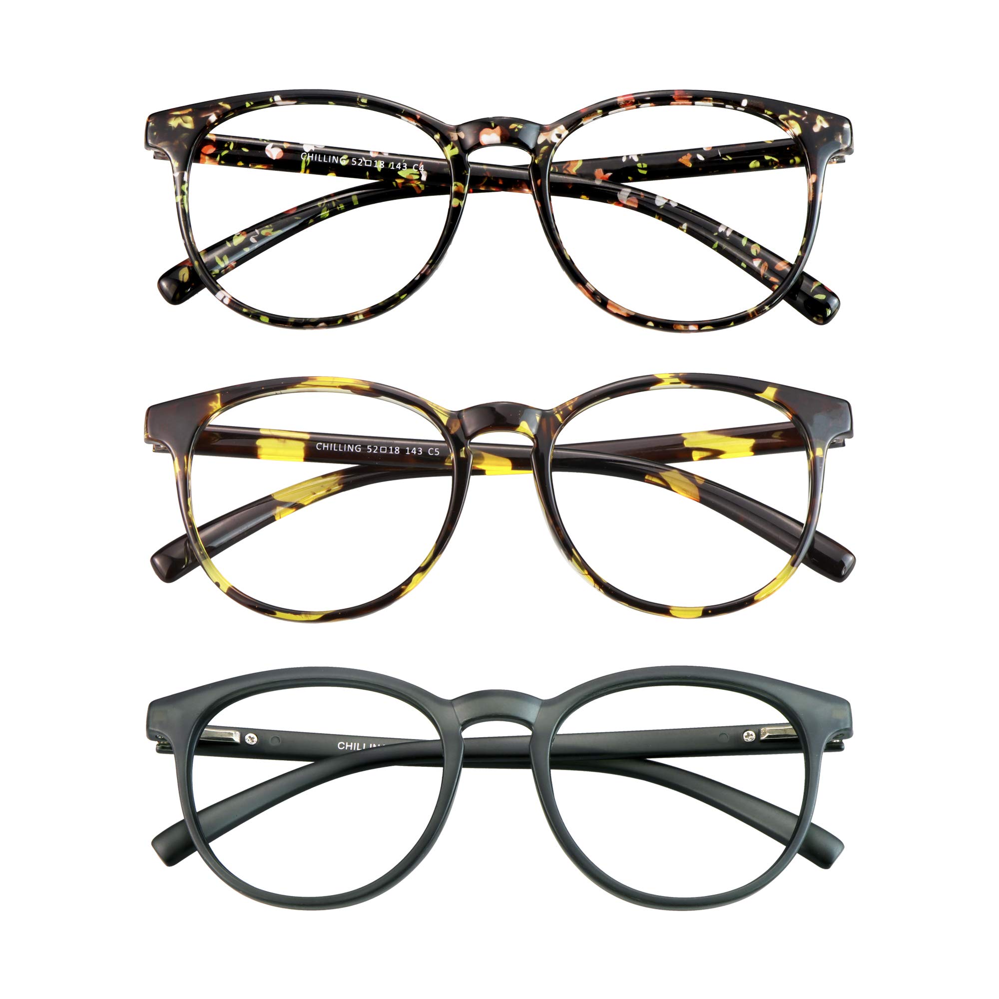 Blaulichtblockierende Brille, 3 Stück, Computer-Lesebrille für Männer und Frauen, gegen Ermüdung der Augen und Blendung