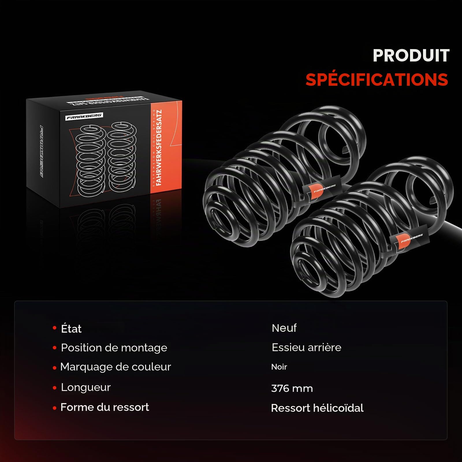 Frankberg 2 ressorts de suspension pour essieu arrière 8200754873 | Compatible avec: K.a.n.g.o.o/Grand K.a.n.g.o.o KW0/1, K.a.n.g.o.o Express FW0/1