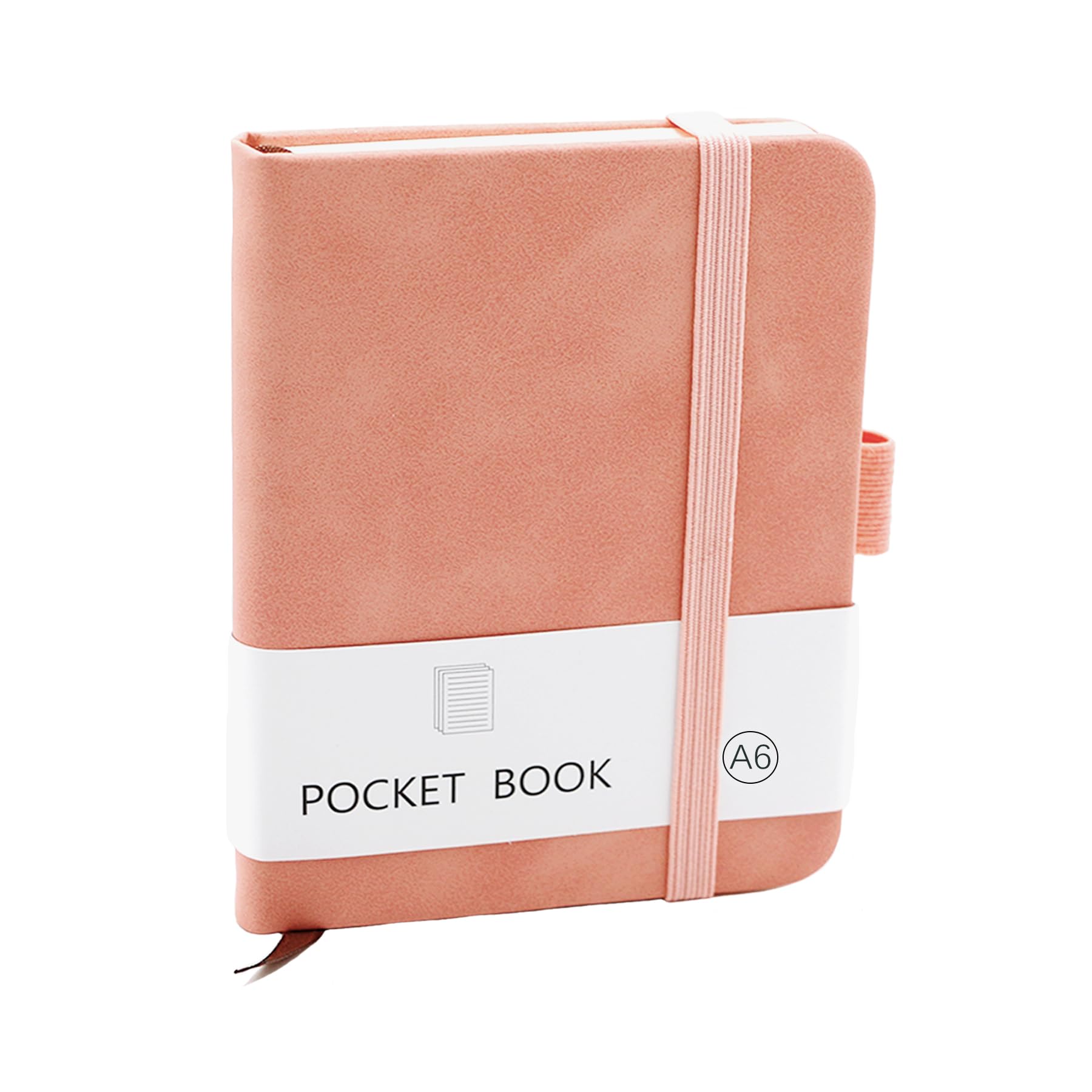 Carnet De Notes A6 CiciIng - Format Poche 14,4x9,3cm, Similicuir Rose, élastique, Porte-stylo, 94-96 Pages