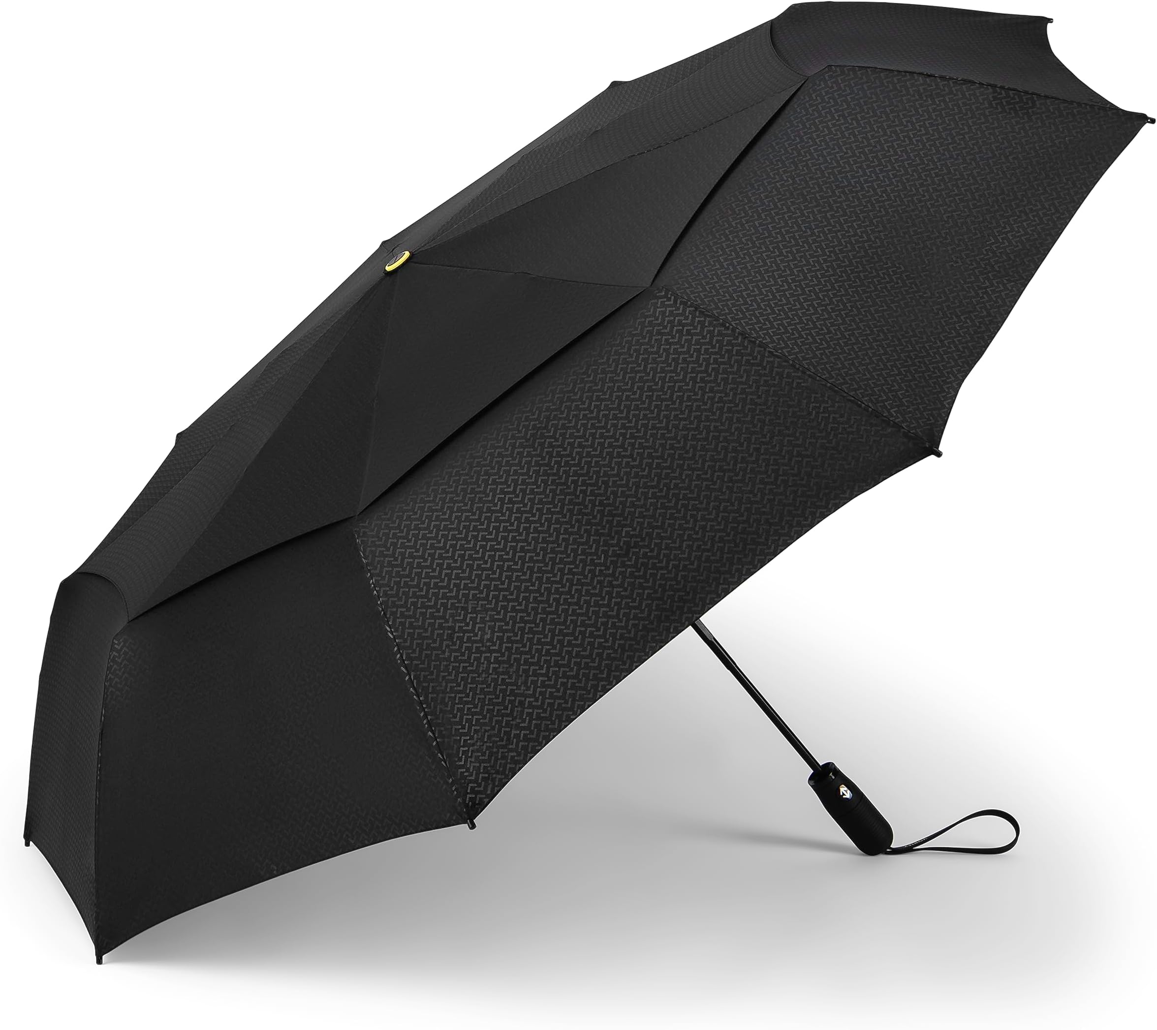 Vortex Automatic Compact Folding Travel Umbrella – Push-Button Open & Close, Vented Double Canopy, Protects from Rain, Sun, & Wind