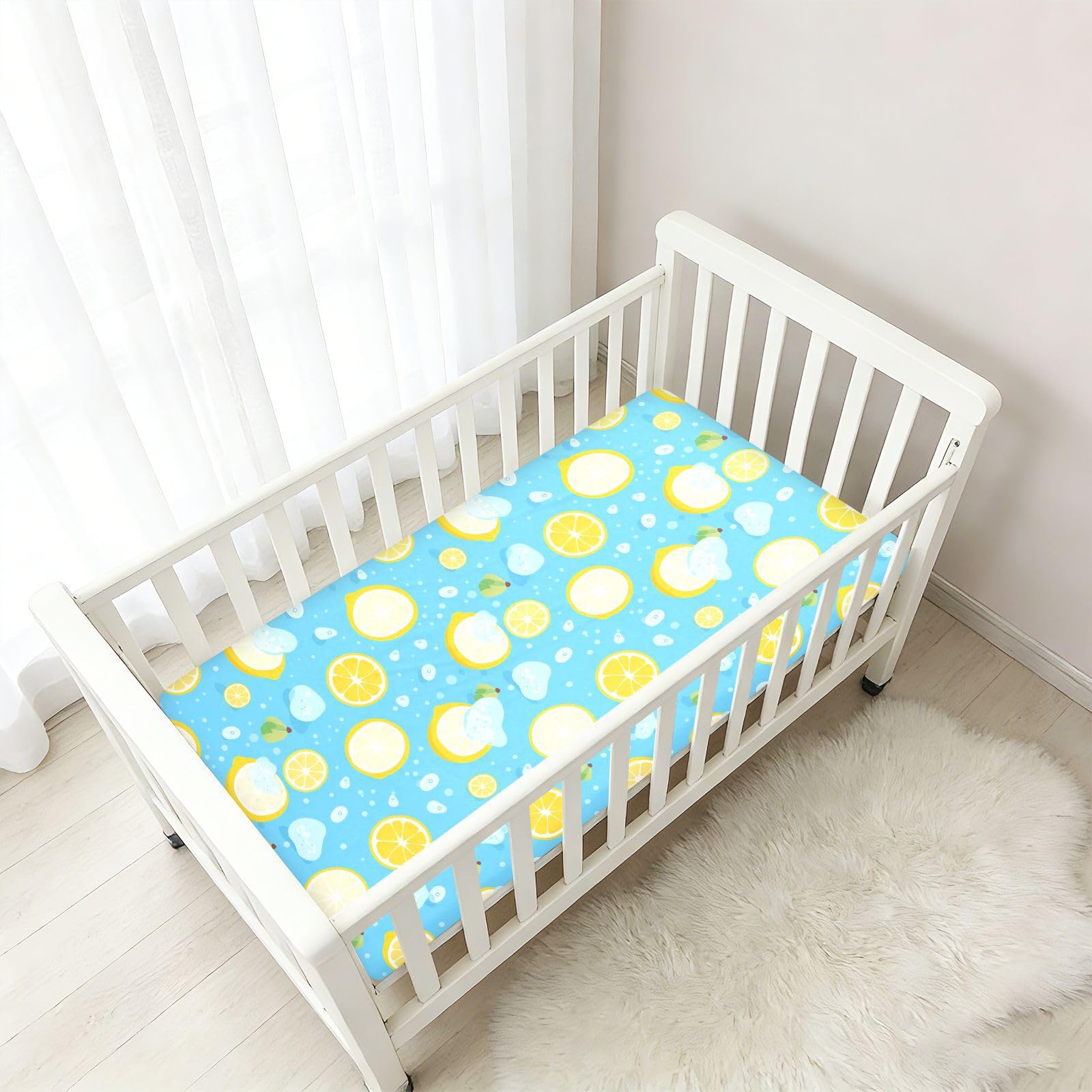 Lemon Ice Drap-housse pour berceau de bébé pour garçons et filles 71,1 x 132,1 cm