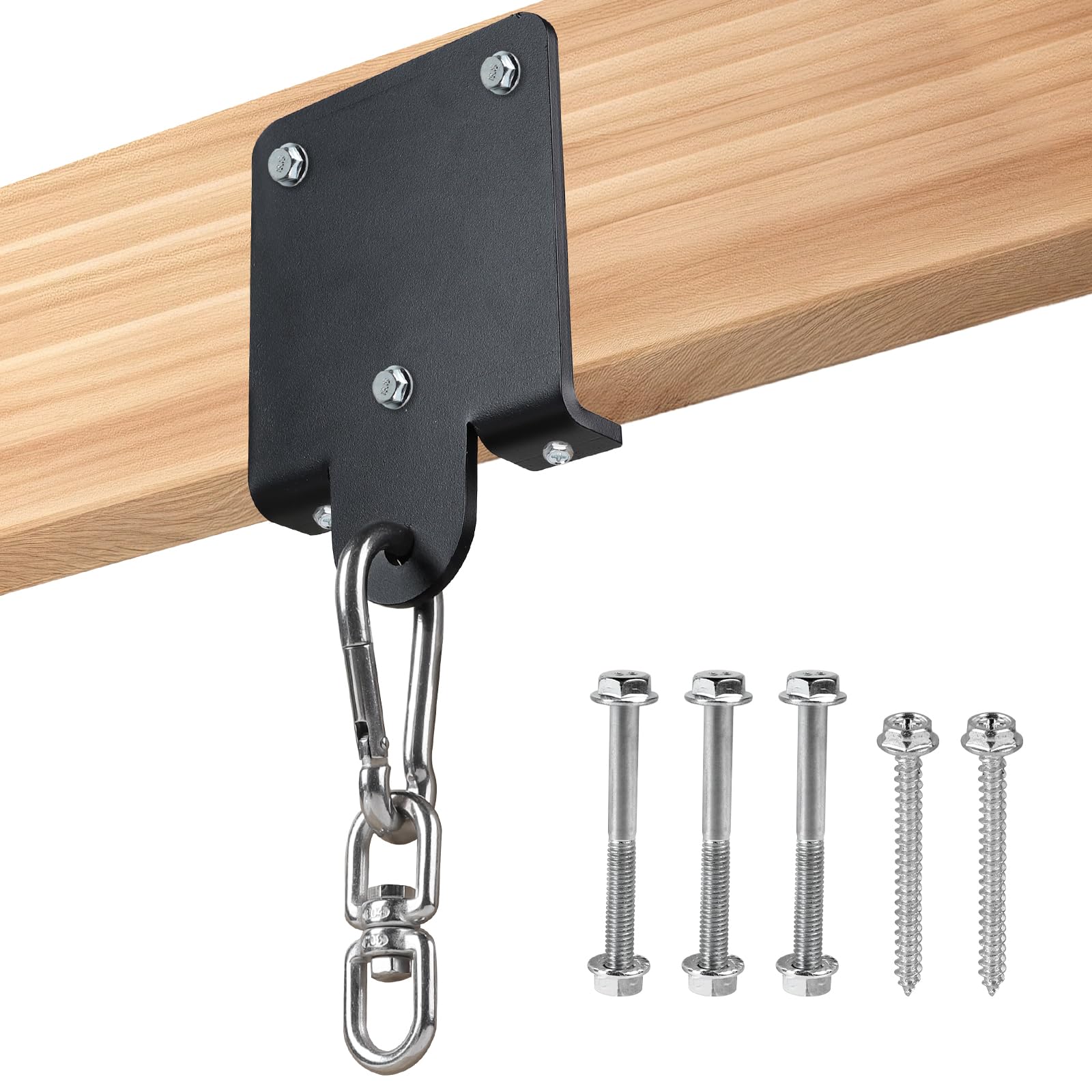 1 Pezzo Supporto Pesante per Sacco da Boxe – Staffa da Parete/Soffitto – Ganci Robusti Girevoli a 360° per Travi in Legno – per Allenamenti di Boxe, Muay Thai, Yoga Aereo, Altalene, Amaca
