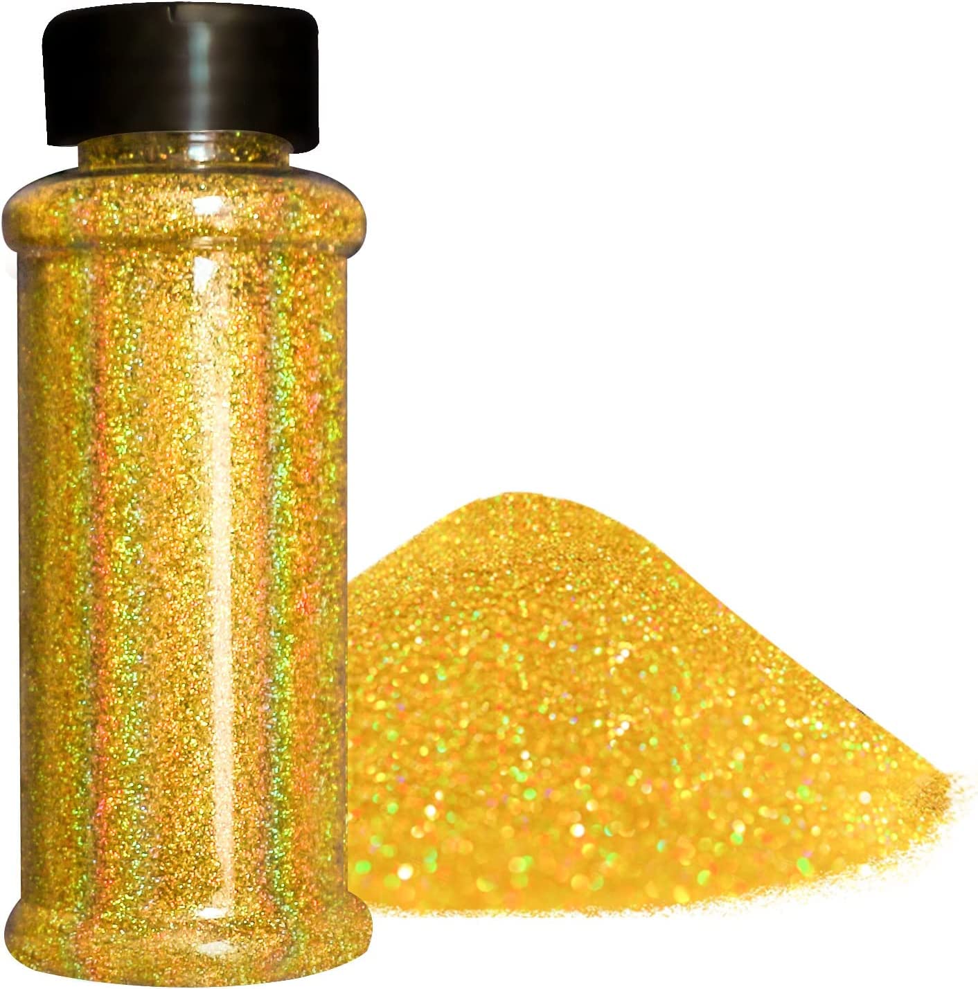 Alvika - 25 Grams Pouch Pack Holographic Ultra Fine Golden Iridescent Laser Glitter Powder for Resin Art, Art & Crafts, Nail Art, Painting, Slime etc.