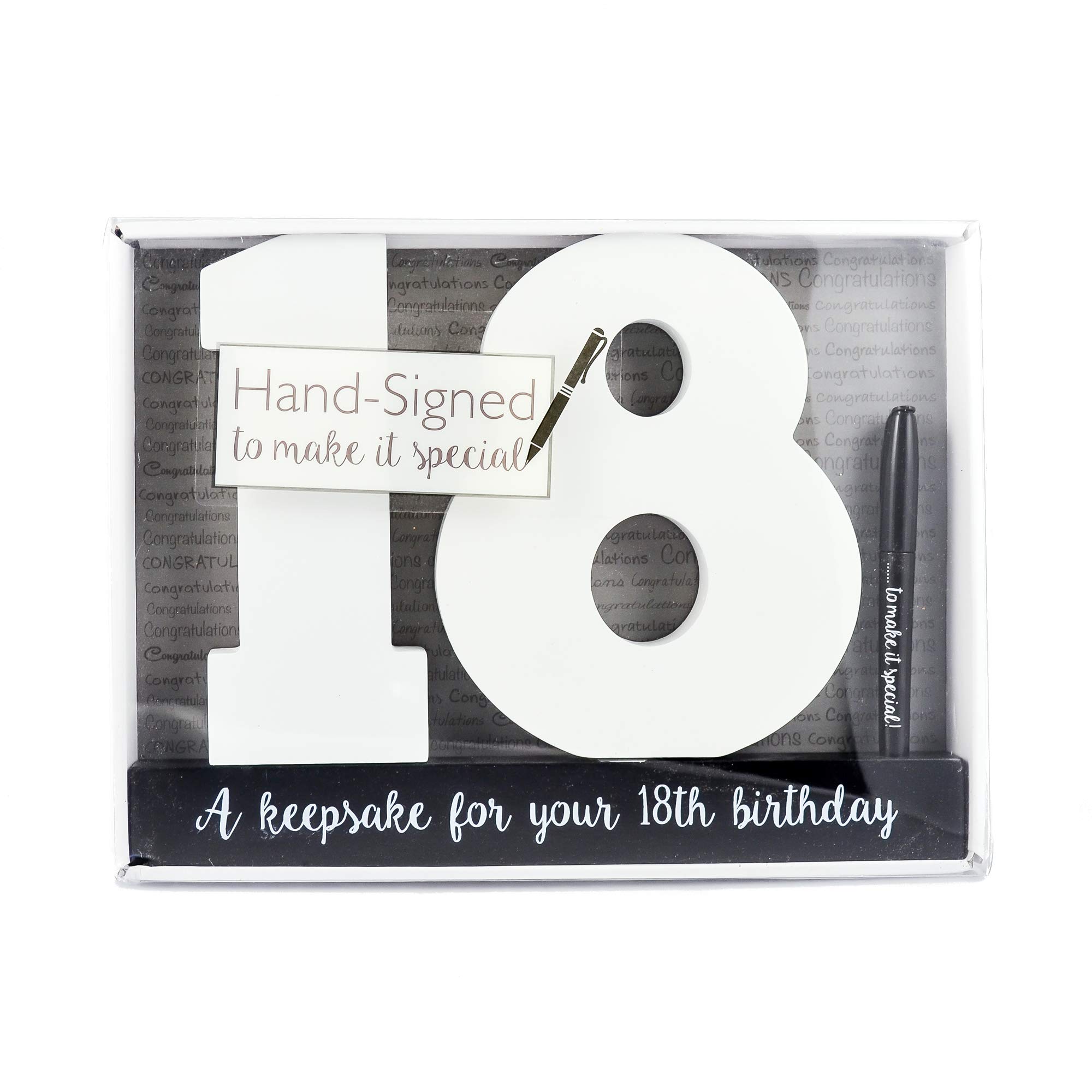 Carousel Home and Gifts Wooden Birthday Signature Plaque ~ Happy 18Th Birthday Gift