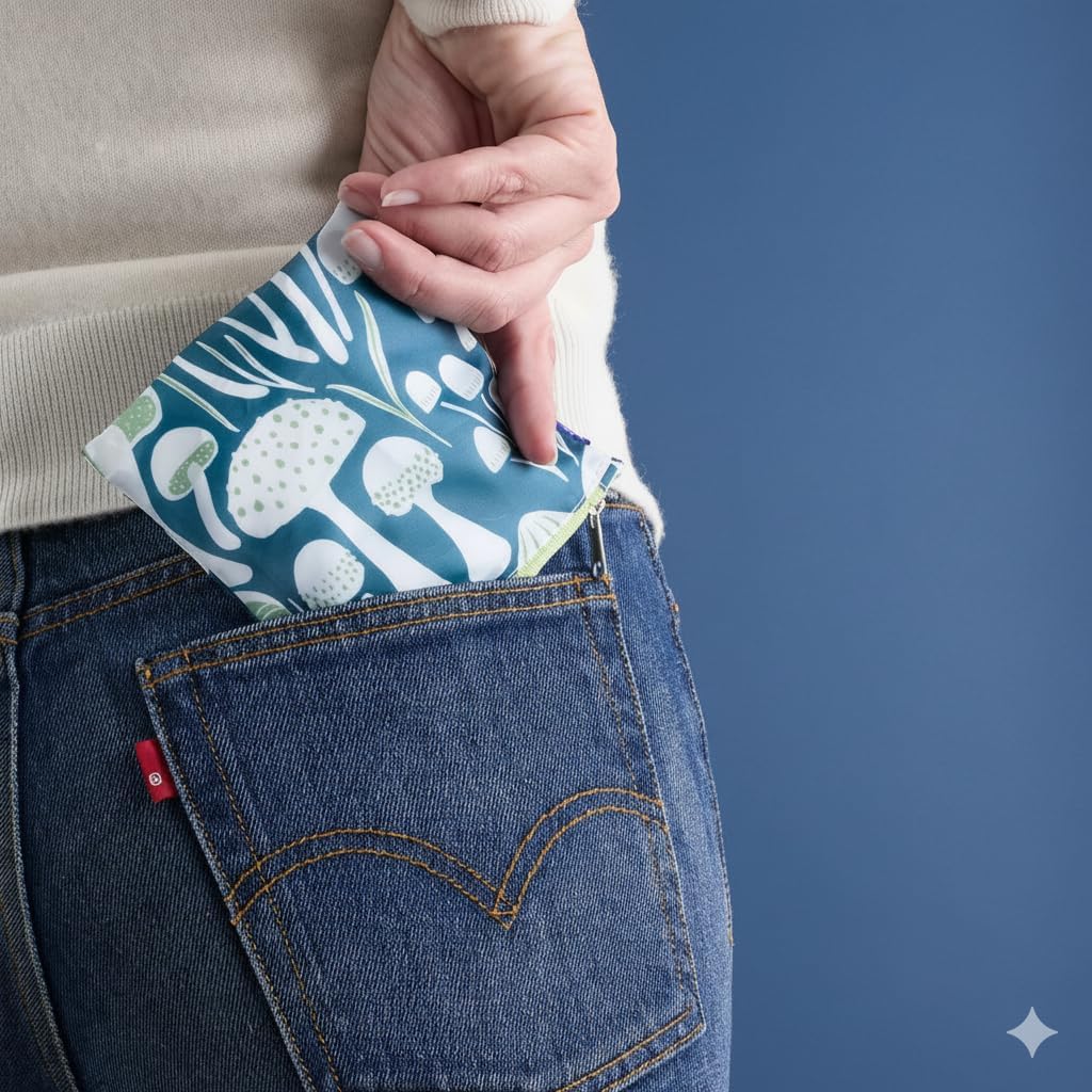 Mushrooms blu Reusable Shopping Bag image 3