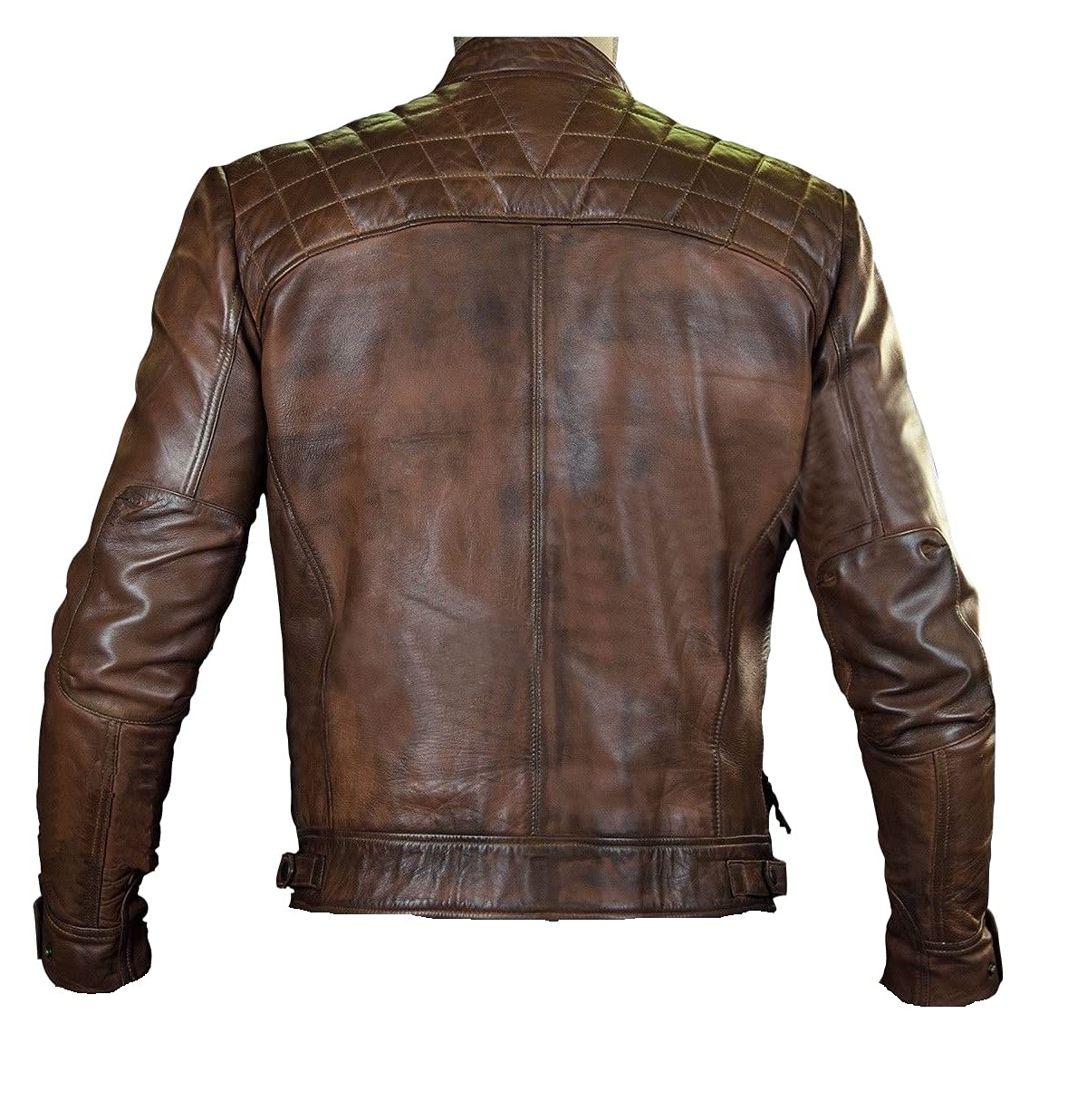 Męska, brązowa, vintage, motocyklowa, prawdziwa skórzana kurtka, męska, klasyczna motocyklowa, vintage, brązowa, motocyklowa kurtka motocyklowa