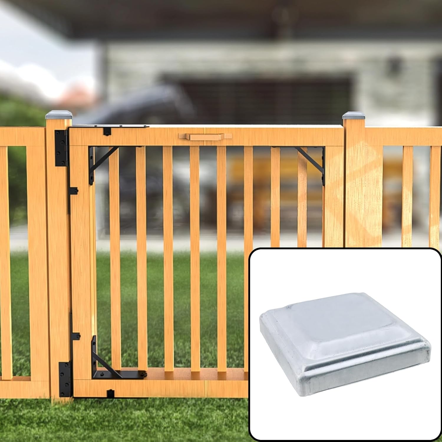 Gray 10 Pcs 3.94x3.94 Inch Deck Post Caps Iron Galvanized Fence Post Covers For Deck Porch Mailboxes Metal Covers