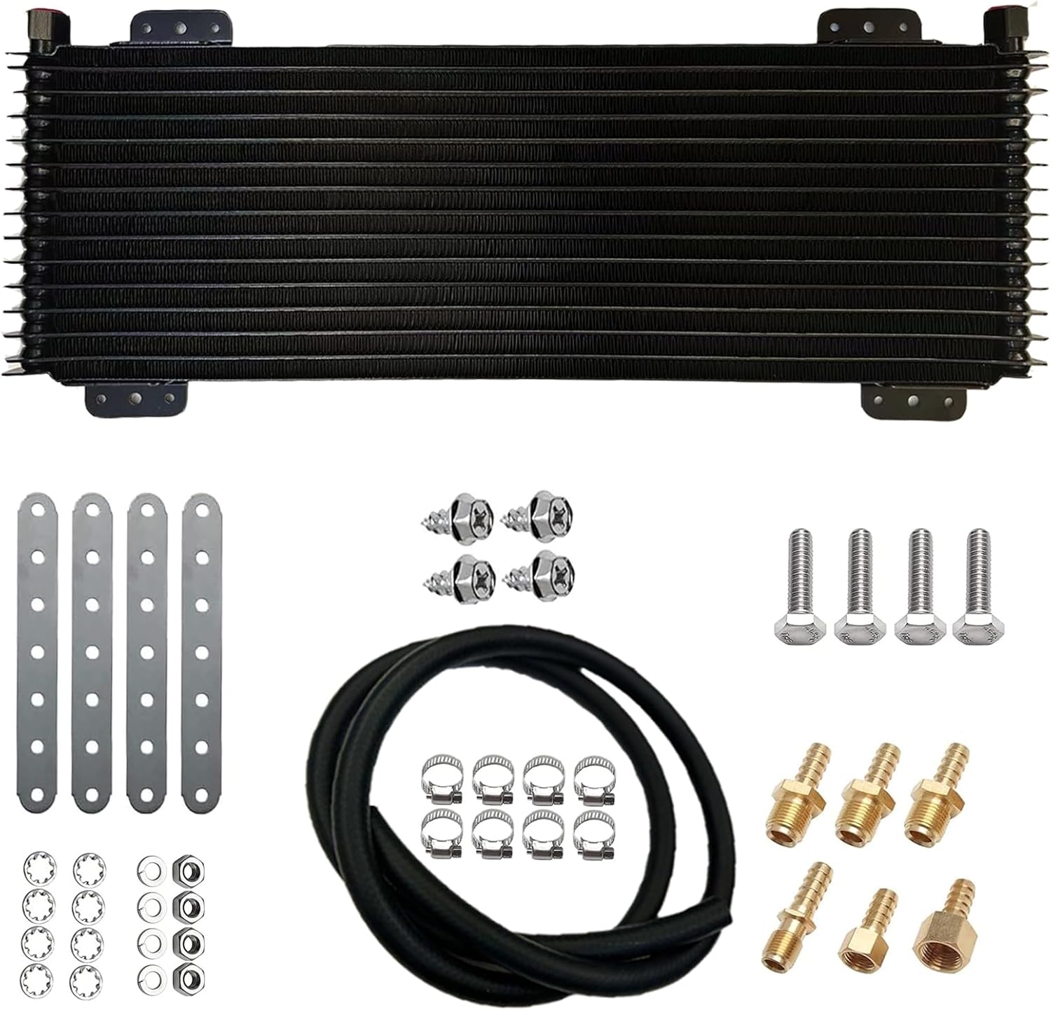 Low Pressure Drop Transmission Oil Cooler 40k Transmission Oil Cool Compatible For Heavy Duty 40,000 GVW Max Low Mounting Hardware Towing Applications and Advanced Cooling Protection LPD47391 black