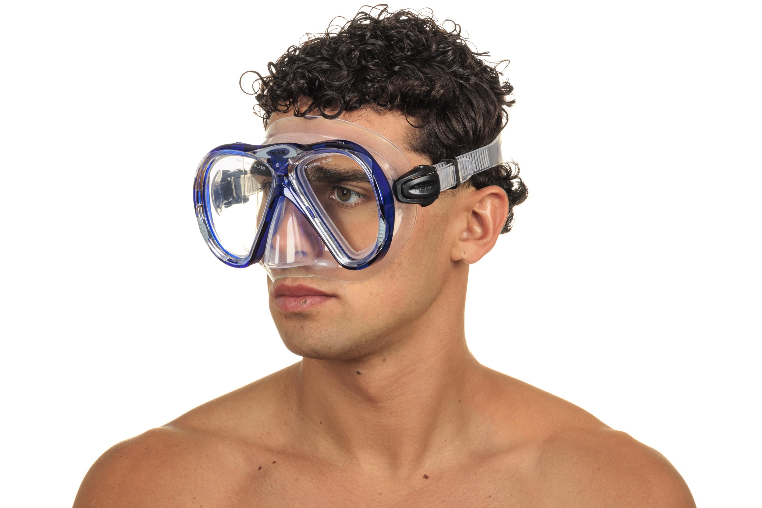 SEAC Set bis Iena Dry - Set de Máscara de Doble Lente de Silicona y Tubo con Sistema Dry Top y Válvula de Purga, para Buceo y Snorkel