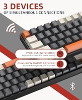 YINDIAO K68 60% Vezeték Nélküli Mechanikus Gaming Billentyűzet, Bluetooth 5.0/2.4 GHz, 68 Gombos Mini Billentyűzet Hot Swap Funkcióval, Kék  3