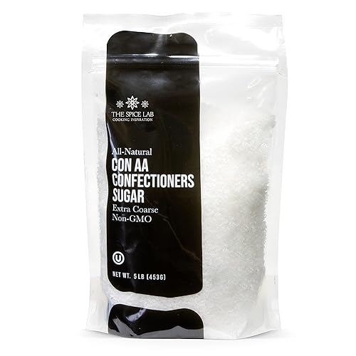 The Spice Lab Confectioners Azúcar Azúcar extra grueso 5 libras Con AA Cristales de azúcar para hornear y decoraciones de magdalenas Excelente