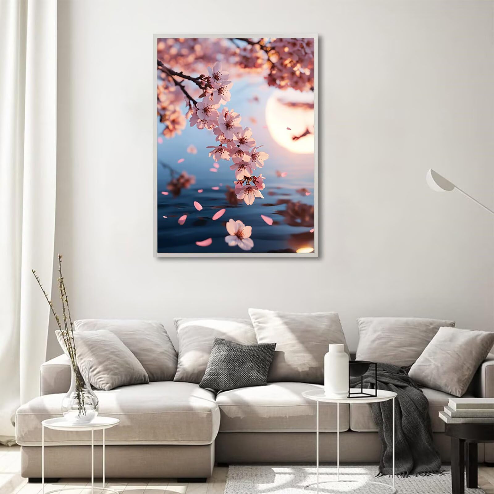 Diamond Painting Kit Completo Fiori di ciliegio Diamond Painting Albero Modello, 5D Fai Da Te Passatempo per Adulti Strass Ricamo Punto Croce per Home Wall Room Decor, Regalo Donna 70x100cm, Model947