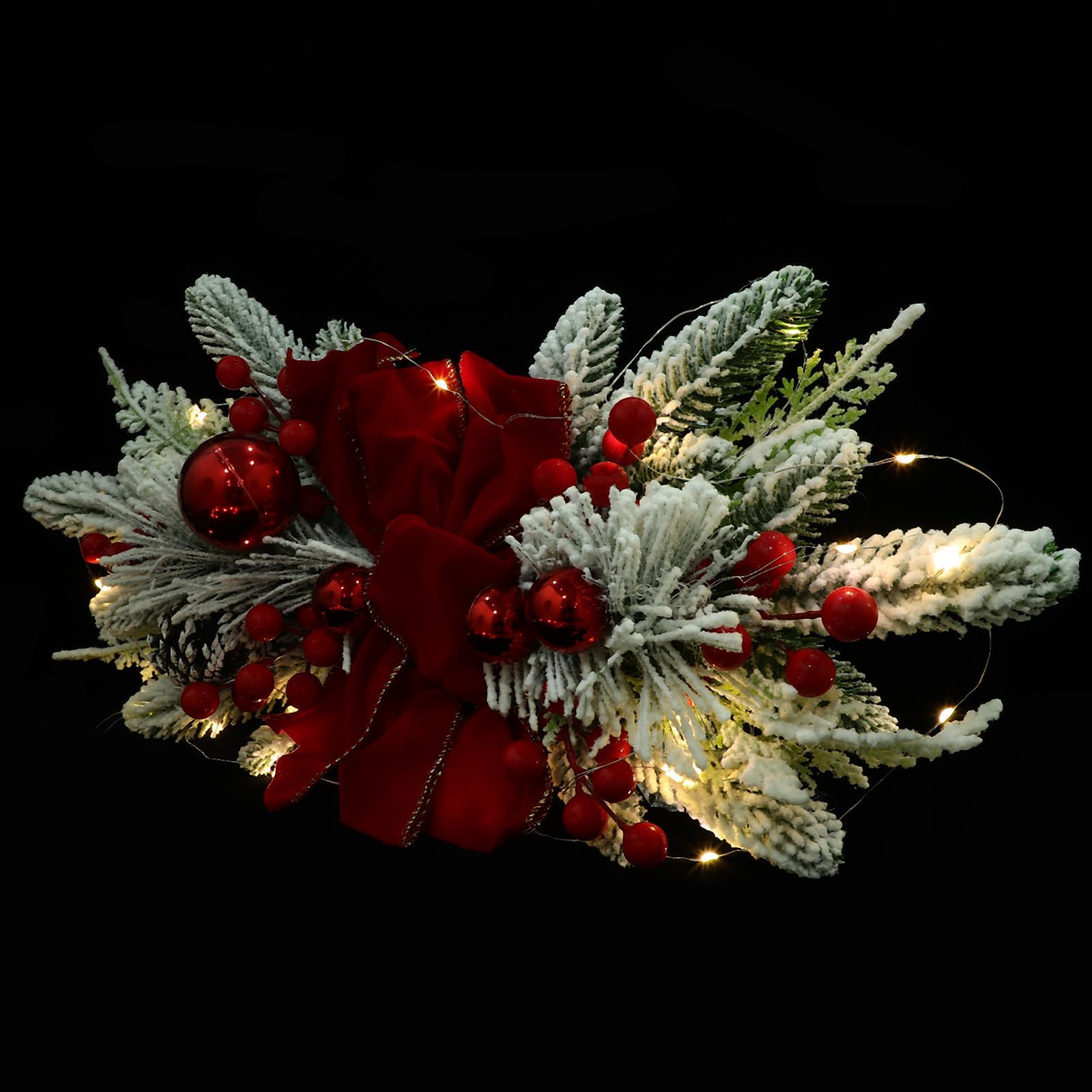 Pendaglio Natalizio Luminoso Rosso 45x20cm in Plastica