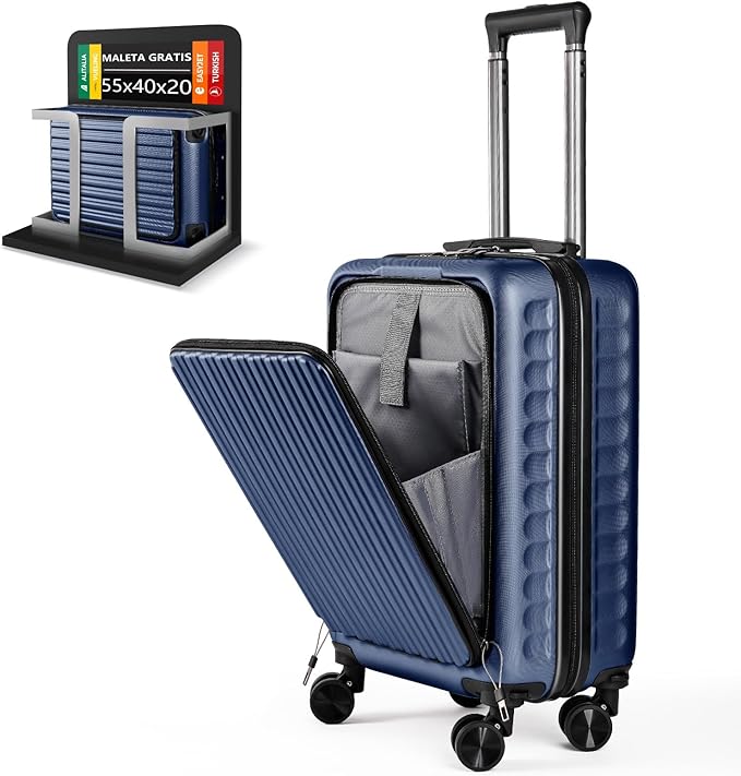 ARTREE Maleta de Cabina 52x35x22cm,ABS Material Trolley Rígida Expandible, con Ruedas giratorias Desmontables,Cerradura combinación,Ideal como Equipaje de Mano para Iberia, Vueling o Easyjet