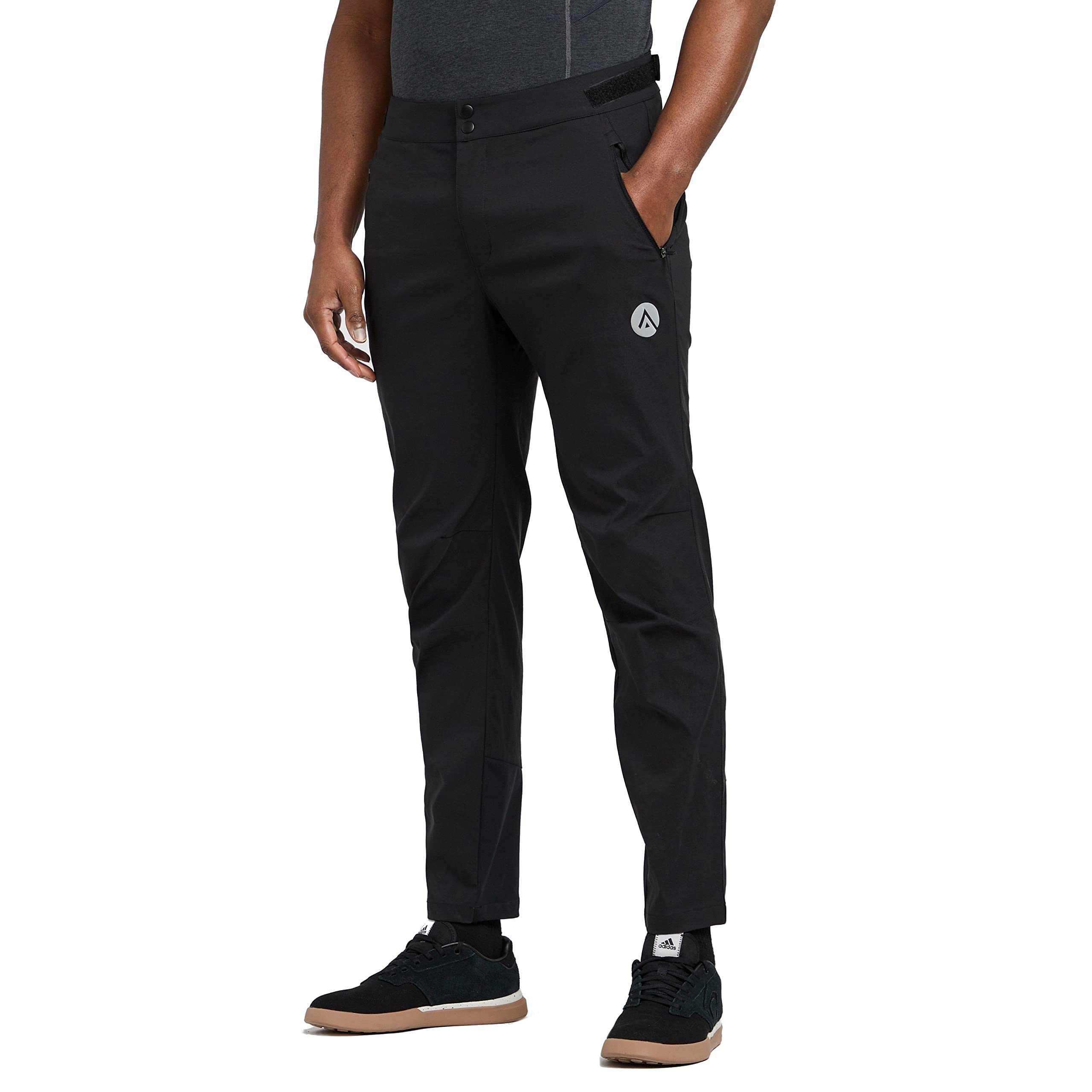 Apex7 Men's Black Nitrogen Pants With Adjustable Waist, Jersey Lining & 2 Zipped Pockets, Water Resistant, Lightweight, Stretchy Trousers (Uk, Alpha, L, Regular, Regular, )