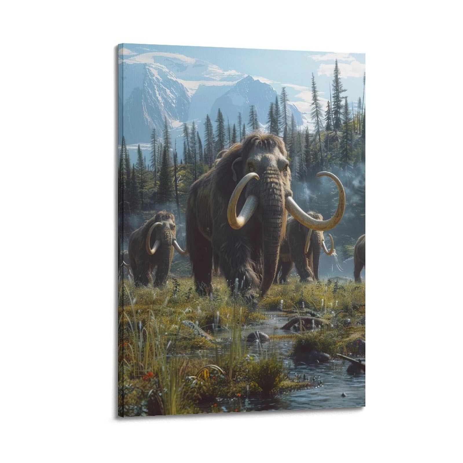WZKTCL Animal Artwork Poster Fierce Mammoth Poster Decorative Painting Canvas Wall Posters And Art Picture Print Modern Family Bedroom Decor Posters 20x30inch(50x75cm)