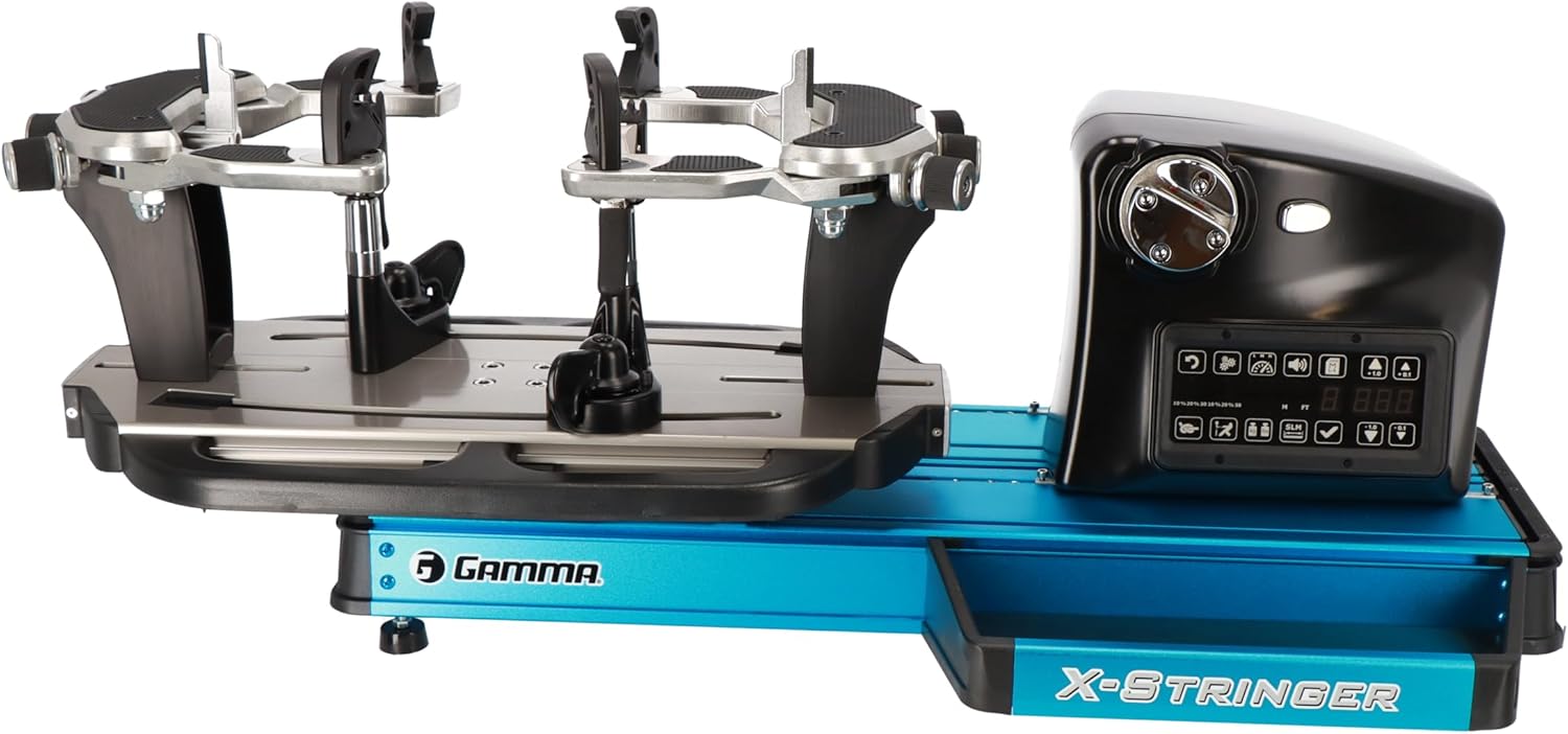 Gamma Sports Stringing Machines, X-ELS 6PT, X Series Tennis Stringing Machine, 360 Degree Roundtable, Secure, Racquetball, Badminton Stringing, Squash, Stringing Tools Included