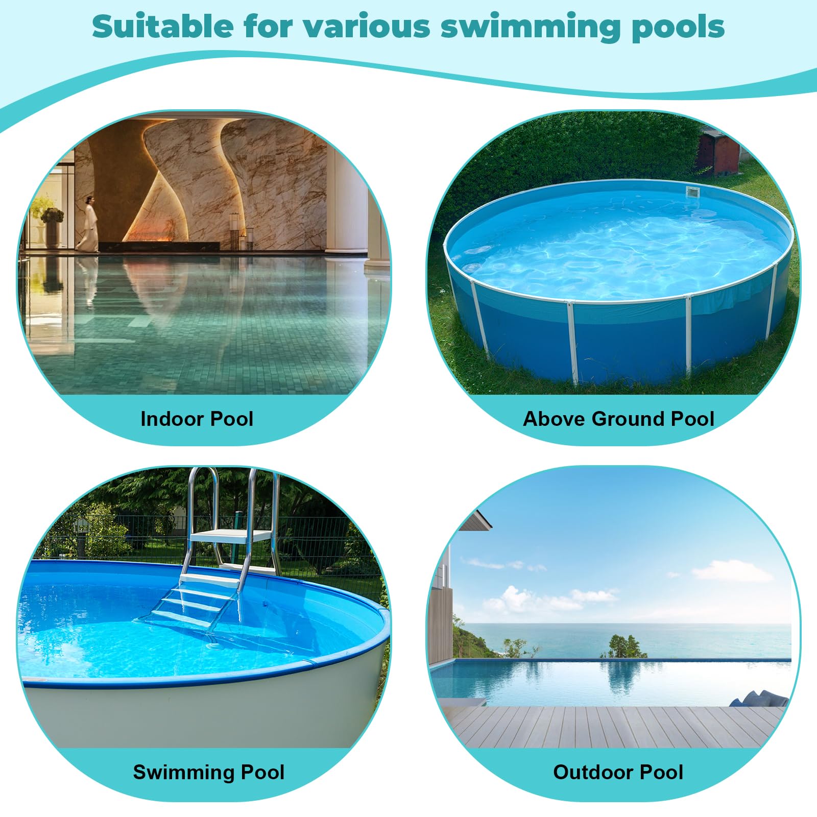 Juego de 2 adaptadores de manguera de vacío para piscina, adaptador de manguera de skimmer de piscina, conector B con puños y abrazaderas de manguera de piscina de 1-1/2 pulgadas, adaptador de