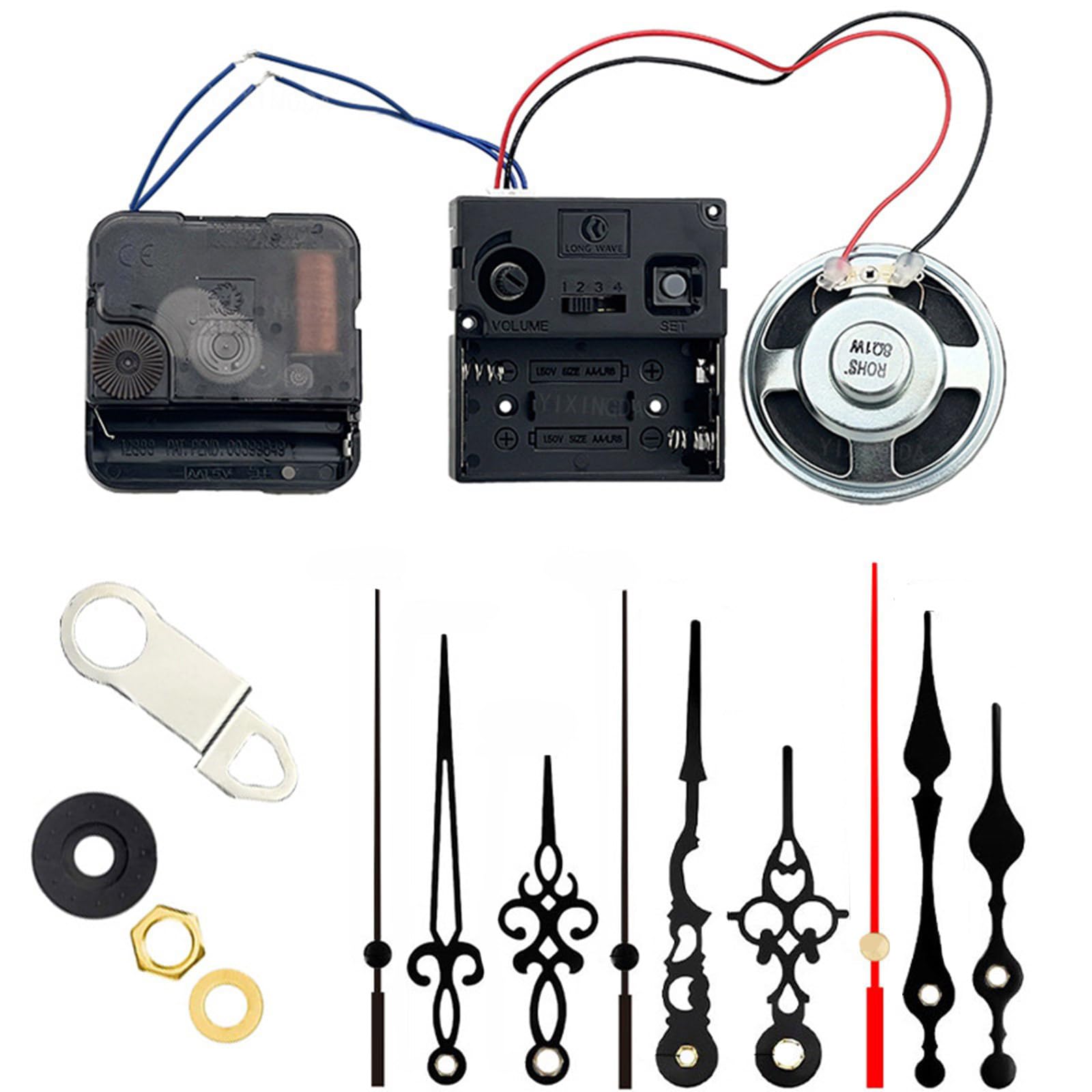 yanwuwa Metal Clock Mechanism Set Battery Powered Motor Replacements 12888 Clock Movement for Wall Clocks for Hobbyists Repair Set