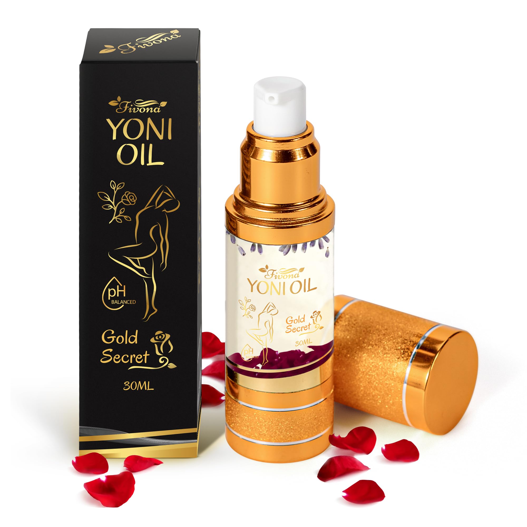 Yoni Oil Gold Secret for Soothing Feminine Care - Natural Blend of Essential Oils - Moisturizing Herbal Oil Blend for After Wash Care
