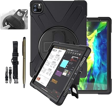 Amazon Ipad Pro 11 ケース Ksinta Ipad Pro 11 バックカバー 肩掛け 360度 回転 ハンドホルダー ストラップ スタンド機能 おしゃれ Ipad Pro 11 インチ 18 通用 保護カバー 片手 三層 耐衝撃 落下防止 全面保護型