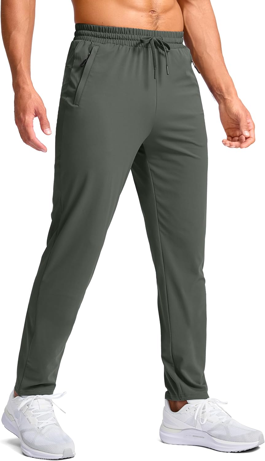 Pudolla 32"/34"/36"/38" Inseam Men's Tall Sweatpants with Zipper Pockets Lightweight Joggers for Athletic Workout Casual