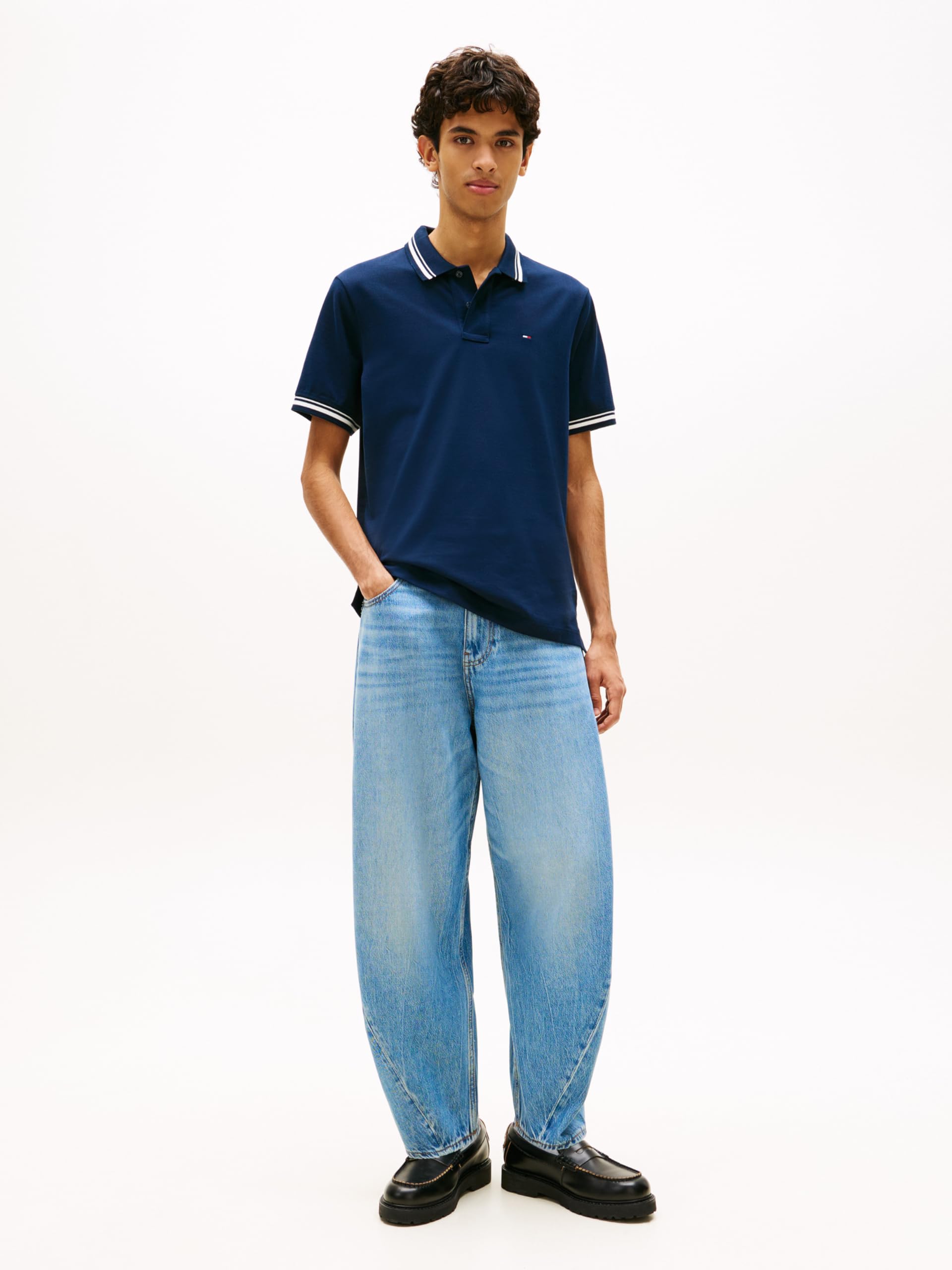 Tommy Jeans Tjm Reg Tipped Polo Ext Dm0dm22700 Polo S/S Uomo (Pacco da 1)