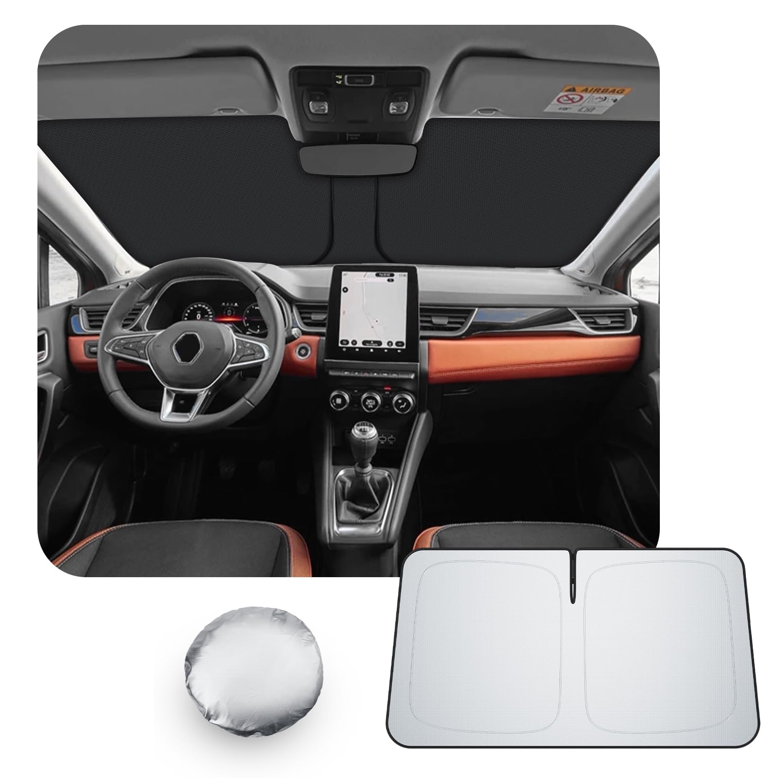 [Aggiornamento] CDEFG Compatibile con Renault Captur 2 2020-2025 2026 Parasole Coperture Parabrezza Ombrellone Anteriore Parabrezza Auto Parasole Accessori