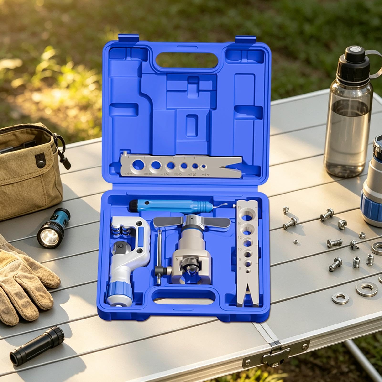 Kit Abocardador Frenos Set Reparación y Mantenimiento Líneas Coche | Kit De Abocardado Doble Para Taller Hogar Industria Garaje Exterior Coche Camión Sedán