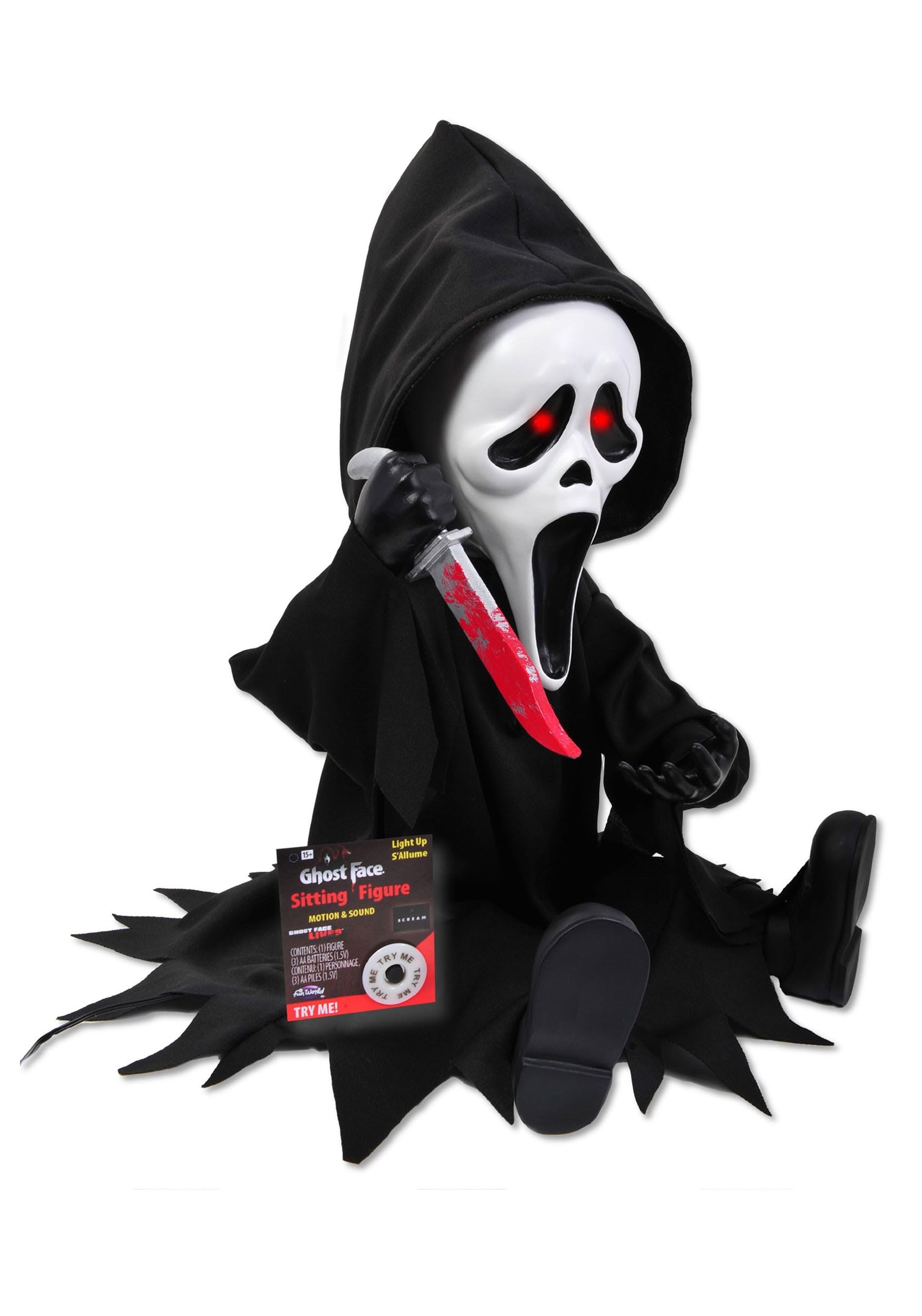 Amazon.com : Fun World Ghost Face Motion Activated Figure, Black