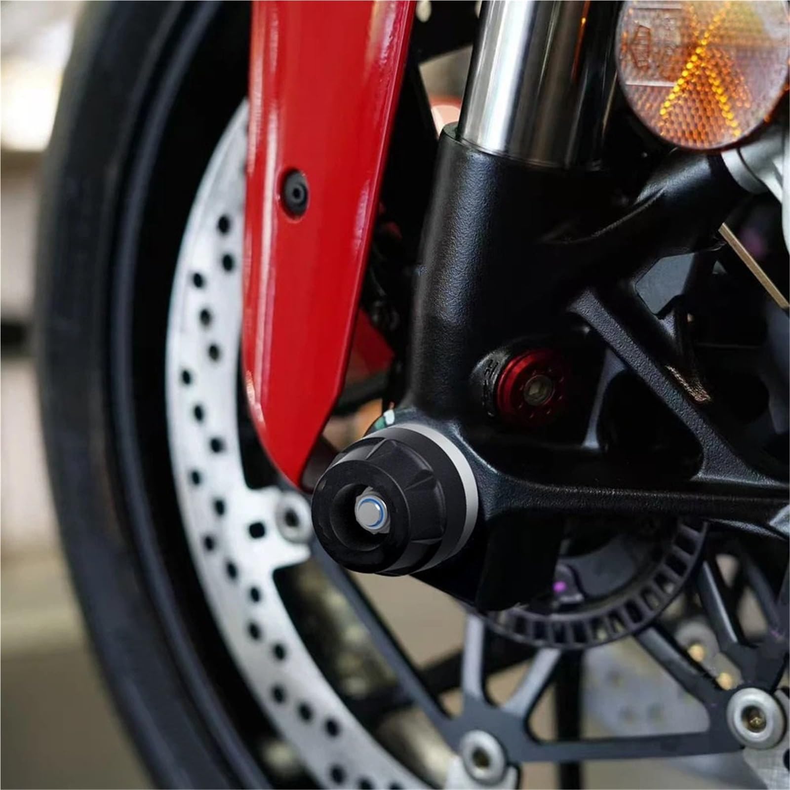 Suwaki ramy motocykla Pasuje Do Ducati Streetfighter/Panigale V2 V4 2020-2025 Widelec Koła Motocykla Osłona Przed Uderzeniem Pad Suwak Wahacza Ochraniacze ramy motocykla(Rear Red)