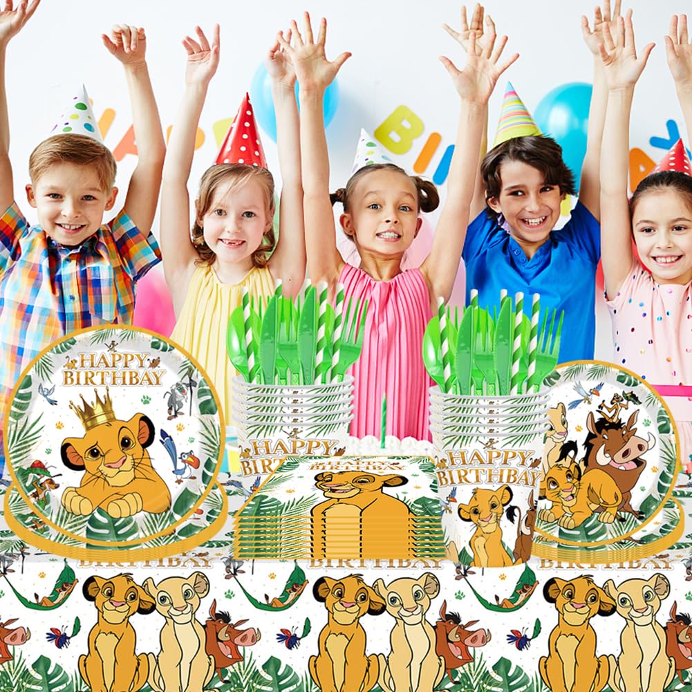 Set Stoviglie Feste Re Leone 41 Pezzi - Piatti, Tazze, Tovaglie Per Compleanno - Foto 2