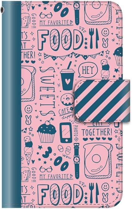 Amazon Co Jp Plus S 手書き風 ゆるカワ モノトーン 手帳型 09 Foodピンク Xperia Xz1 So 01k Sov36 701so 用 ケース 手帳型 カード収納 ストラップホール カメラホール 全面保護 マグネット スマホケース エクスペリア エックスゼットワン Xperiaケース Xperia