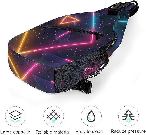 Miniatura 5 de Bolso bandolera retro de los años 80 y 90 de neón para viajes, senderismo, multiusos, para mujeres y hombres