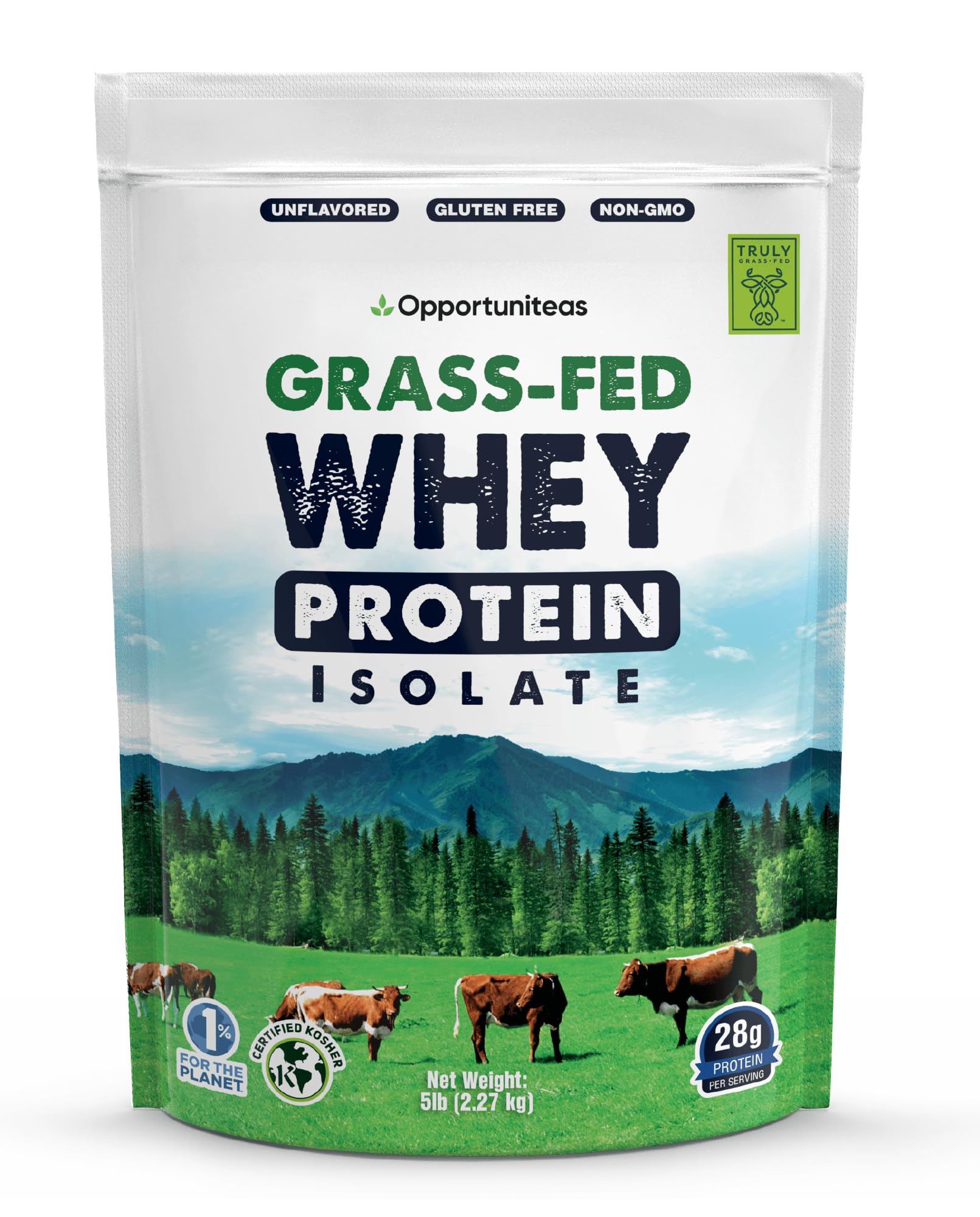 Grass Fed Whey Protein Powder Isolate - Unflavored - Low Carb Keto & Paleo Diet Friendly - Pure Grass-Fed Protein for Shakes, Smoothies, Drinks & Recipes- Non GMO & Gluten Free - 5 Pounds