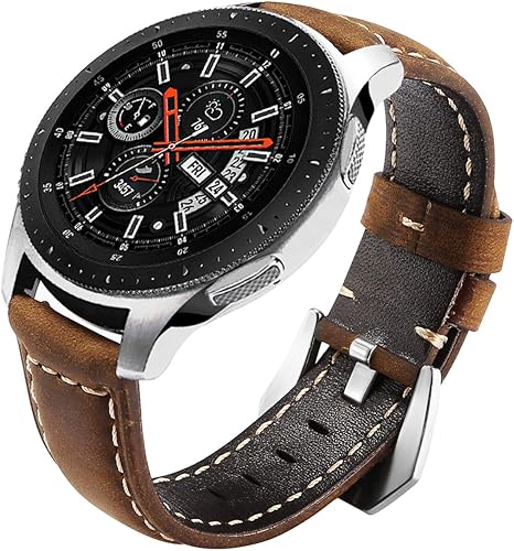 Miniatura 6 de Maxjoy. Correa comercial de repuesto para Gear S3 Frontier  Classic, repuesto suave de piel y de metal de acero inoxidable sólido para Samsung Gear