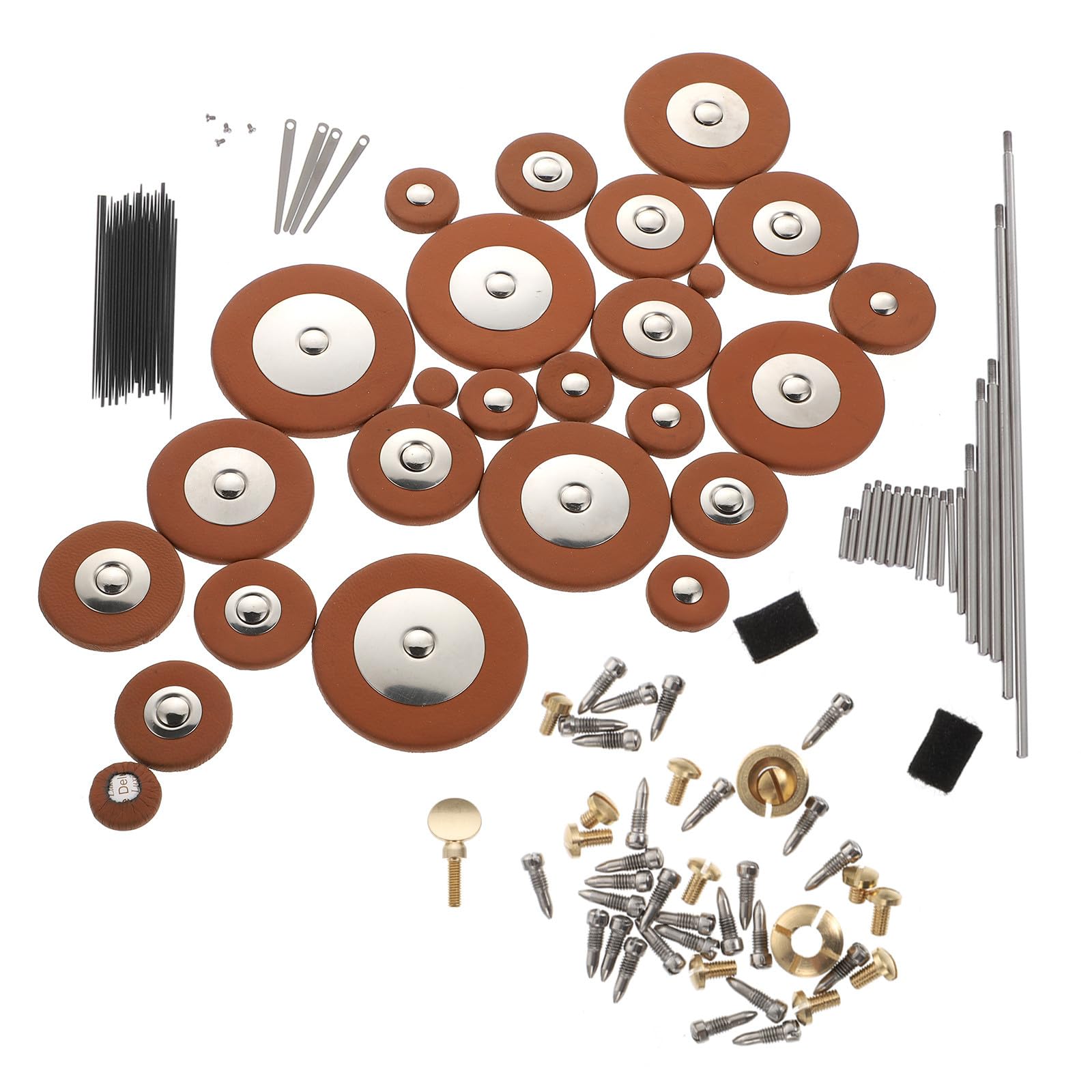 Altsaxophon Reparaturset Schrauben Federn Ersatzteile DIY Wartungskit für Saxophon mit Luftdichten Sound Hole Pads Vielseitiges Instrumentenzubehör