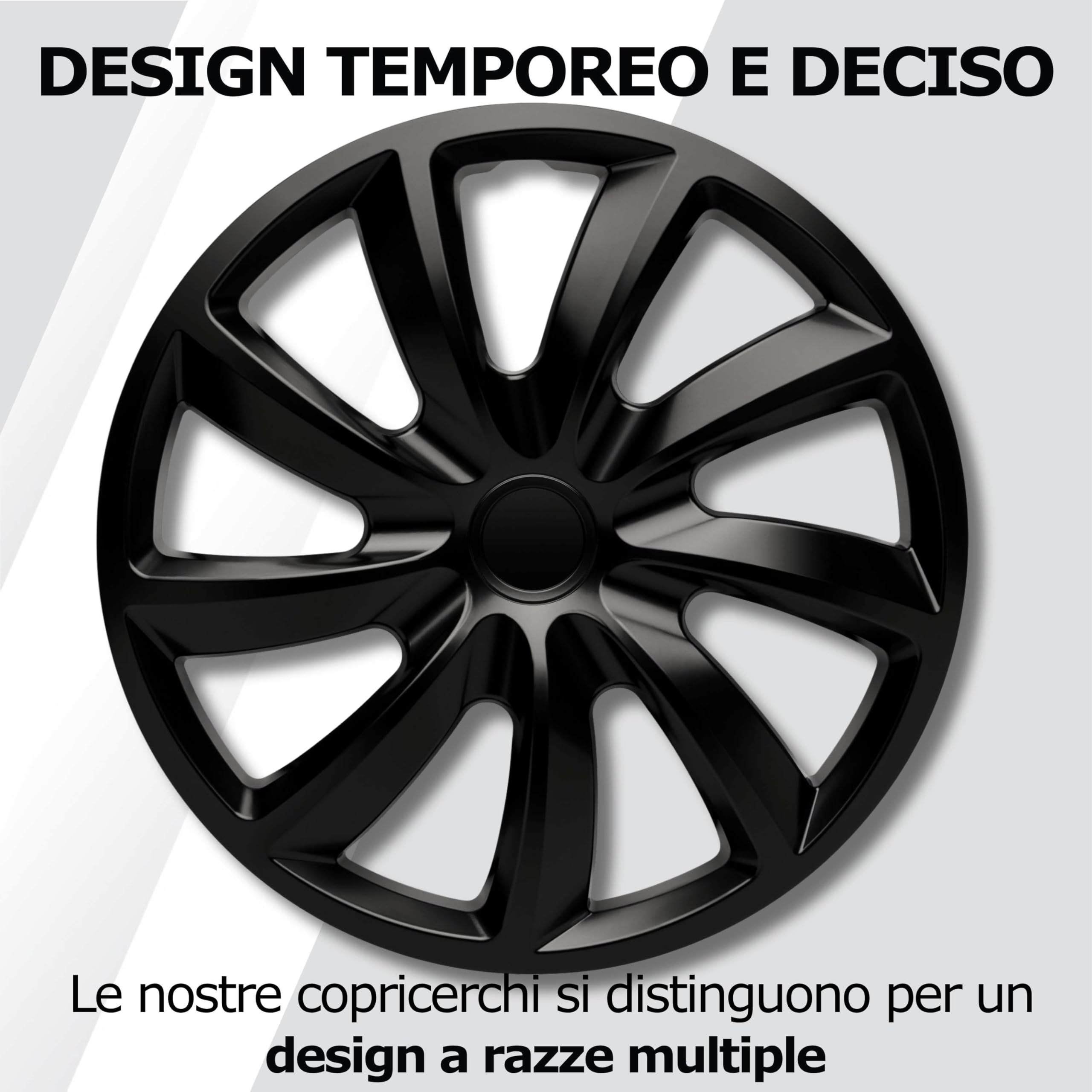 Copricerchioni 16 Pollici Neri – Set di 4 Coppe Ruota Universali per Cerchioni in Acciaio | Kuglo