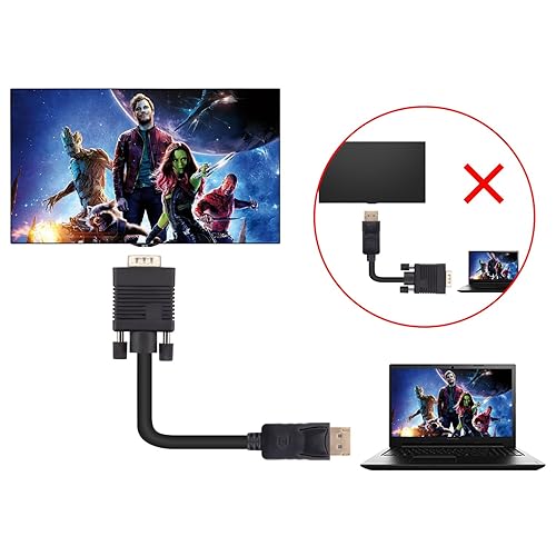 Miniatura 6 de Cable adaptador DisplayPort a VGA de 10 pies DP a VGA, cable convertidor macho a macho para computadoras de escritorio equipadas con DisplayPort,