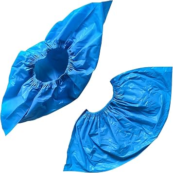 HSOMiD Plastic Shoe Covers Disposable -50 PairsDisposable Shoe & Boot Covers Waterproof Non-Slip for Medical, Construction, Workplace, Indoor Carpet Floor Protection, One Size Fits Most